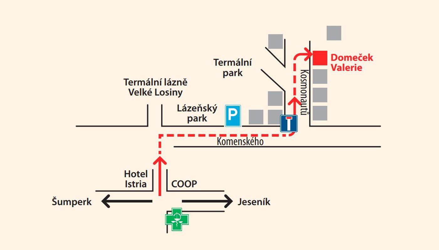 Mapa: jak se k nám dostanete Domeček Valerie