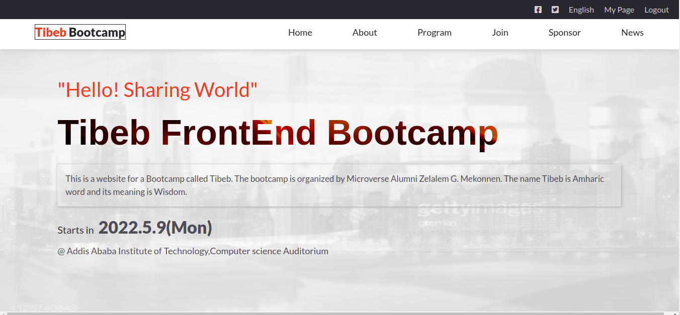 Tibebe Frontend Bootcamp