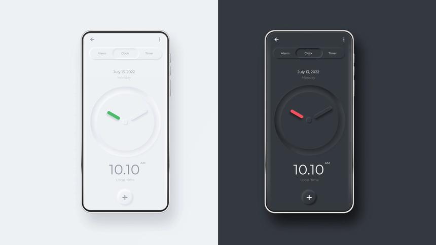 neumorphic clock example