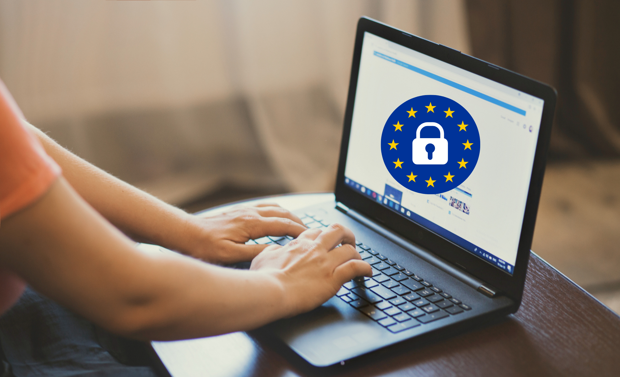 Man typing on laptop