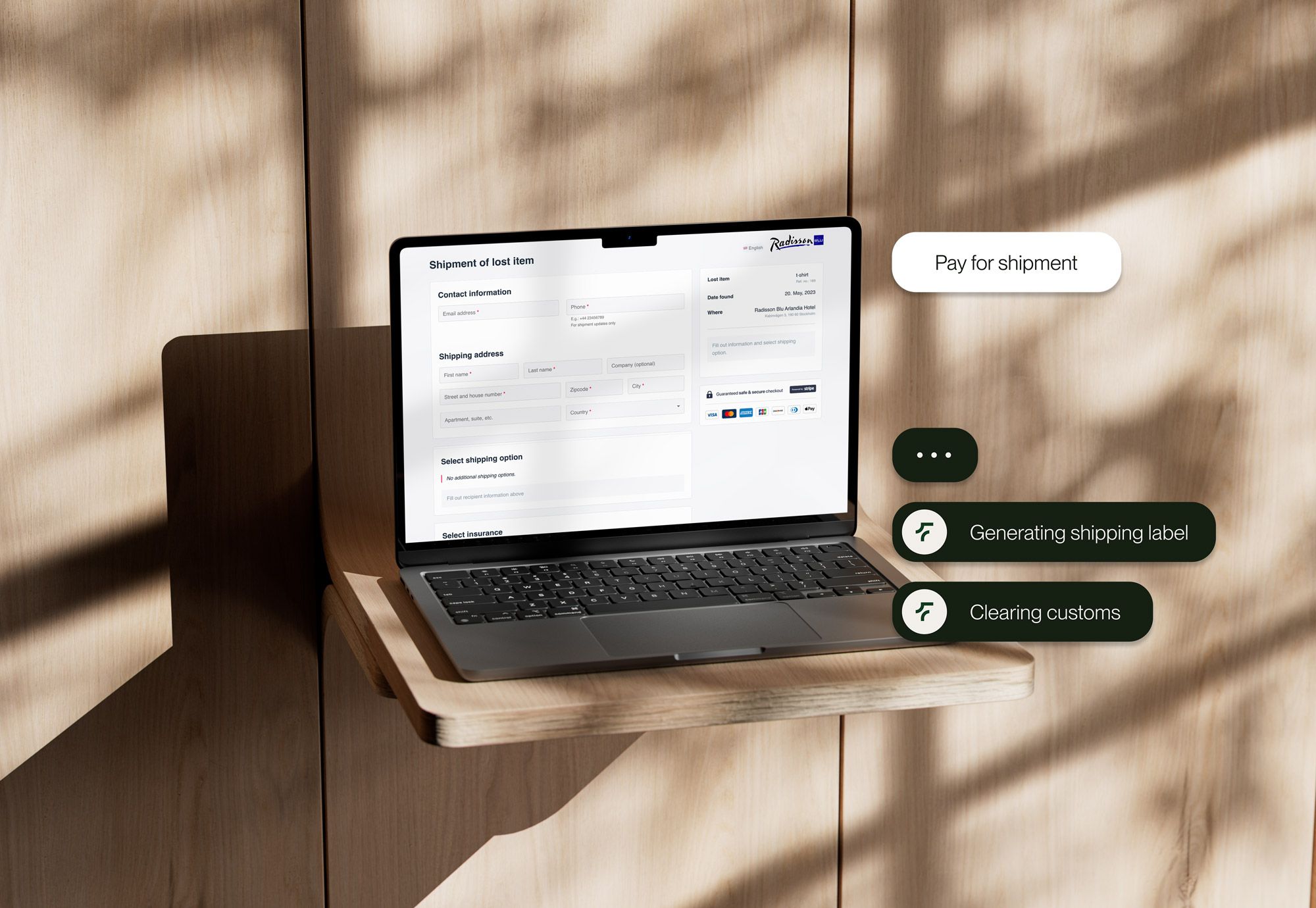 Faundit handles shipping labels and pick-up of lost items for hotels