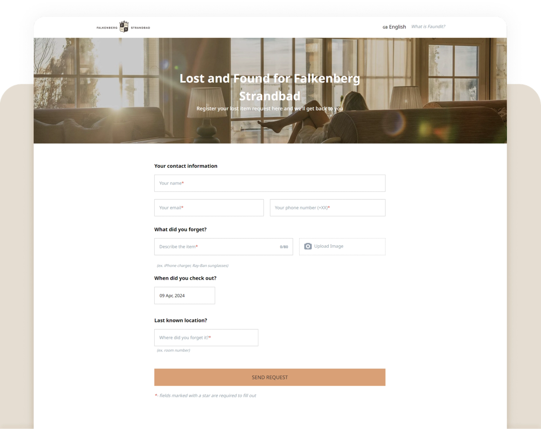 Guest Inquiry Page from Falkenberg Strandbad