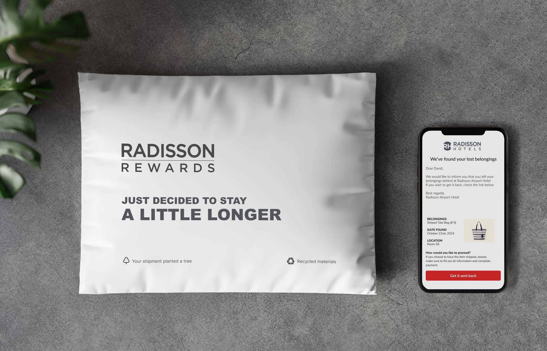 Packaging for Radisson Hotel Group through Faundit