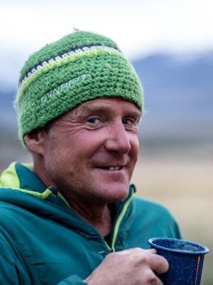 Glen Poulsen in a green knit hat