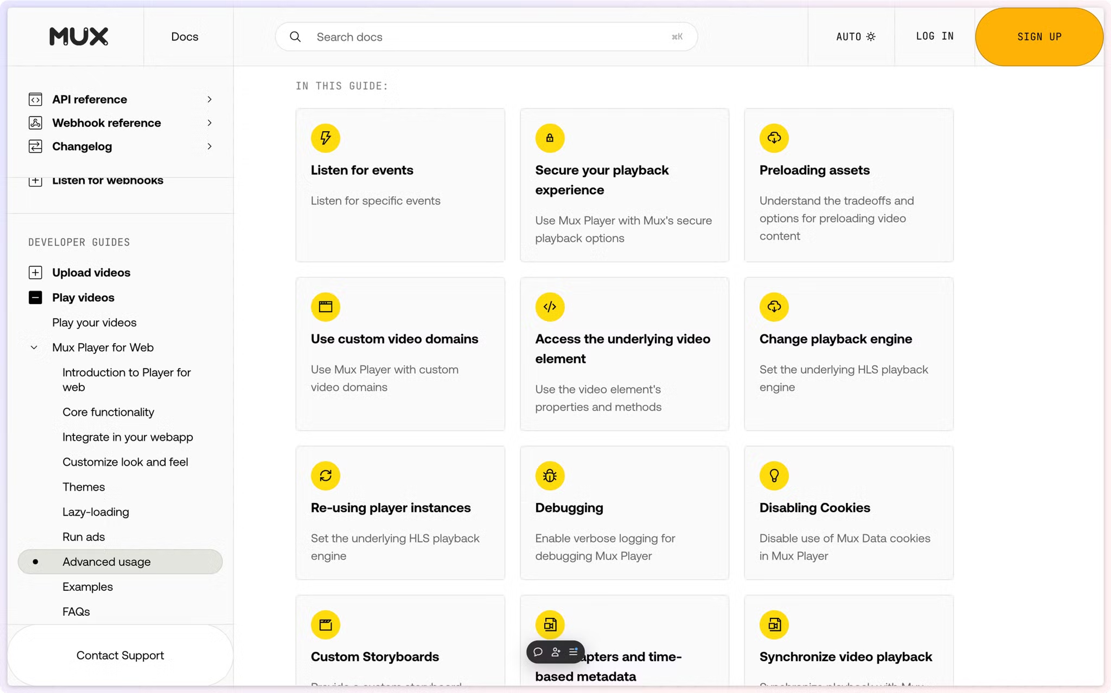 Our old approach to showing guide contents using steps. There are a lot of steps.