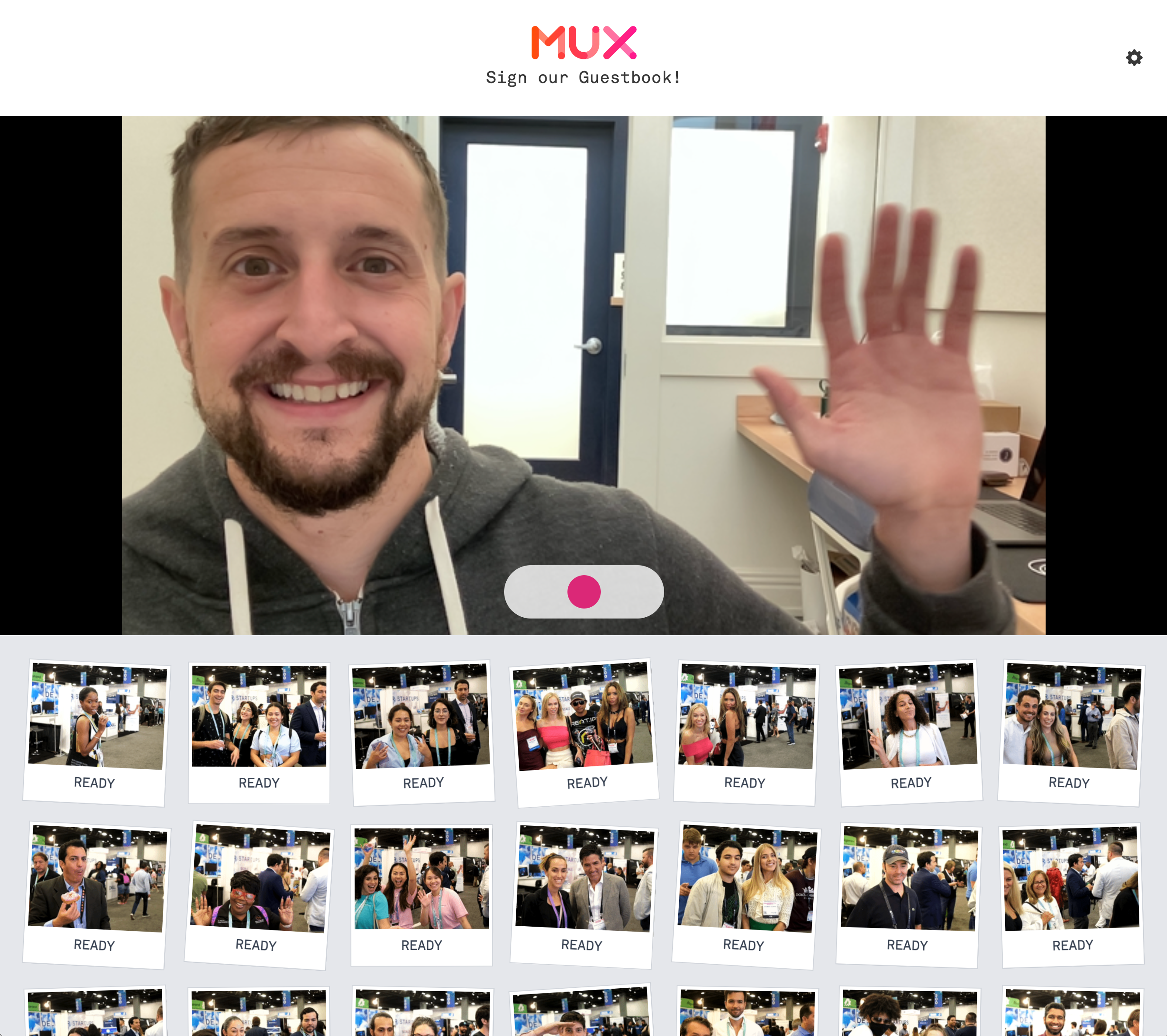 A screenshot of the Mux guestbook project