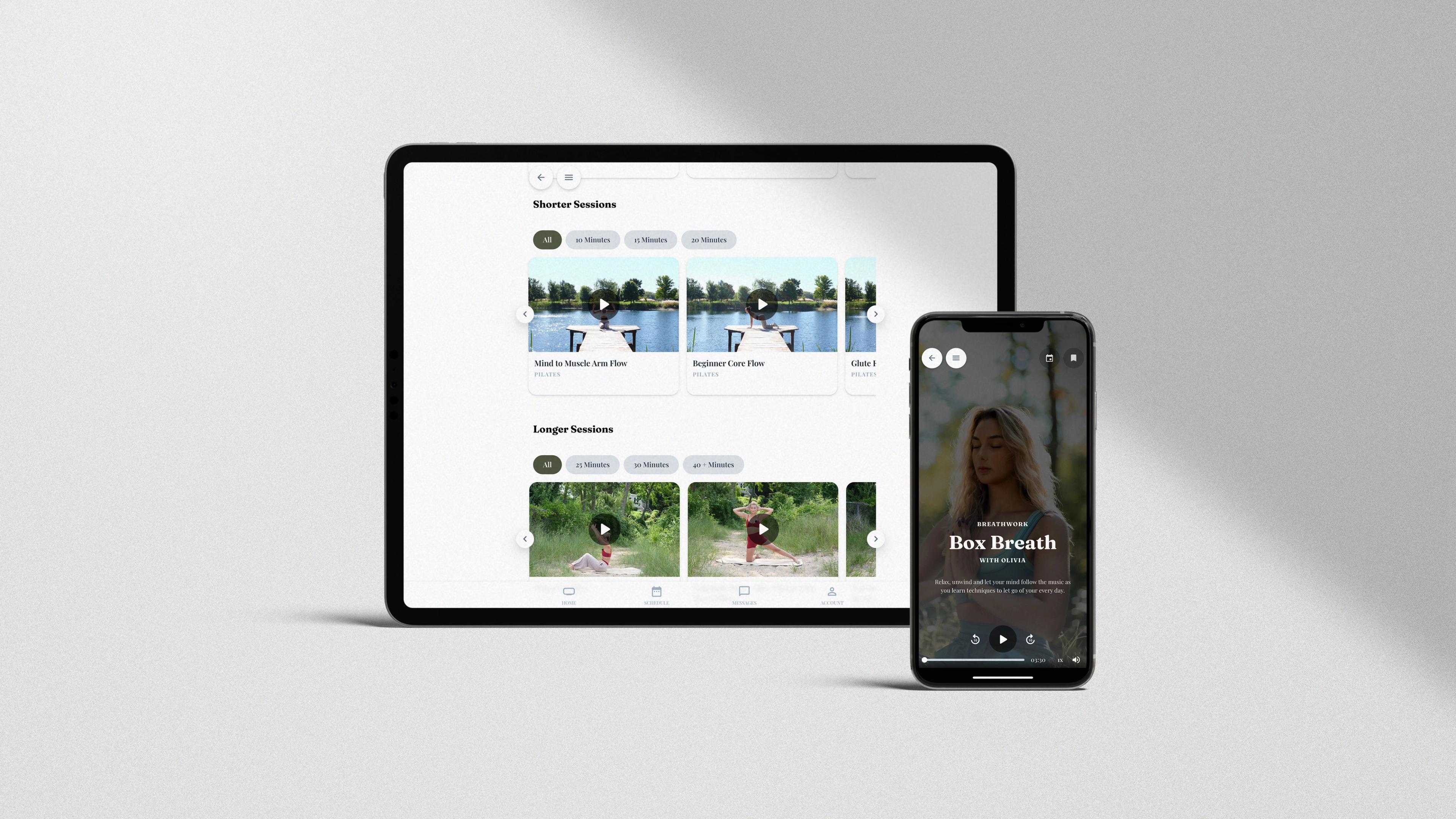 Yoga videos on the Movement creator platform. 