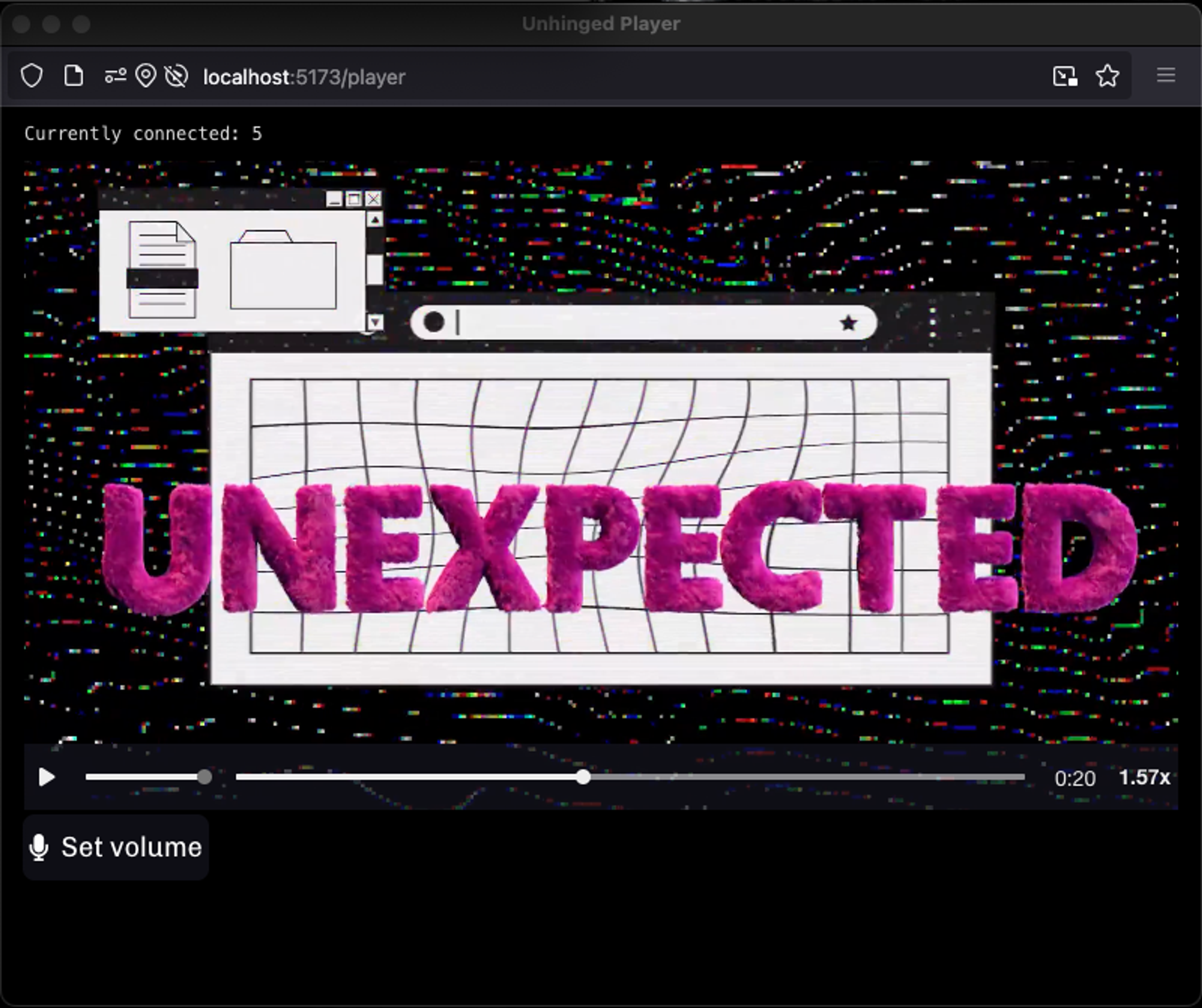 A screenshot of what might be the worst video player experience ever created
