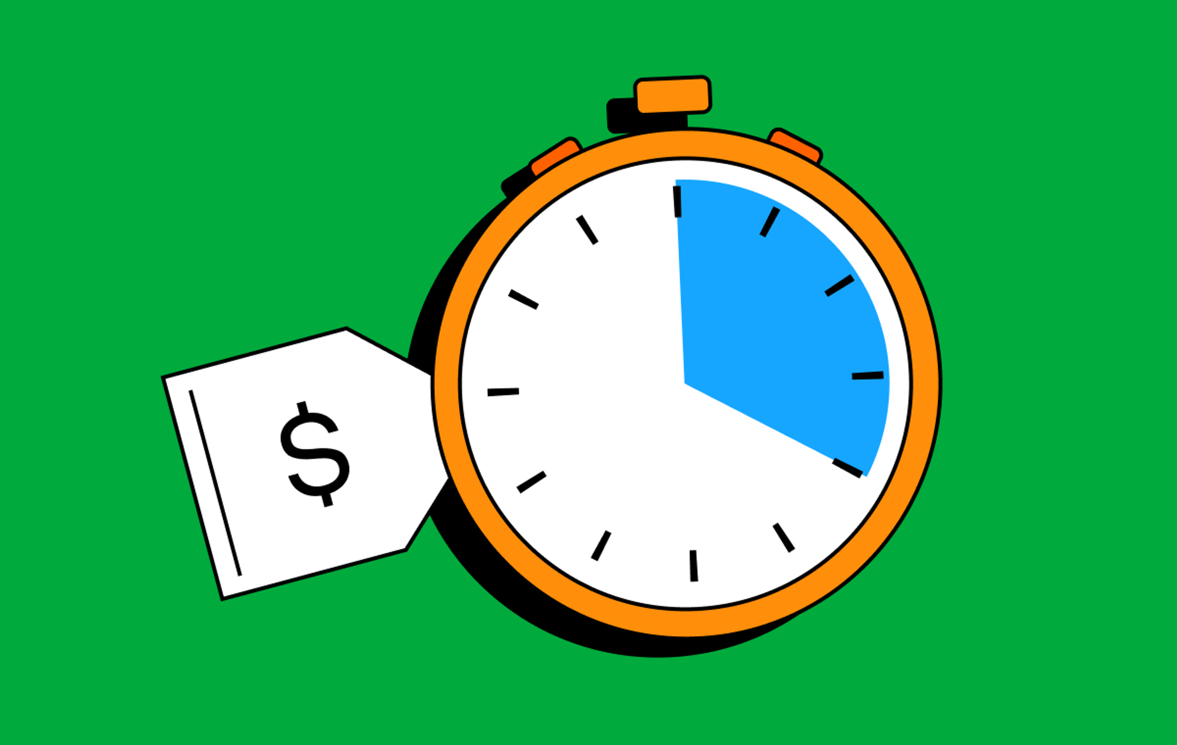 Stop watch with a price tag attached