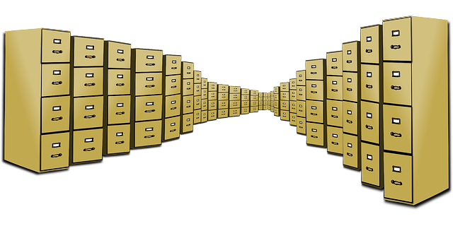 An image of many filing cabinets