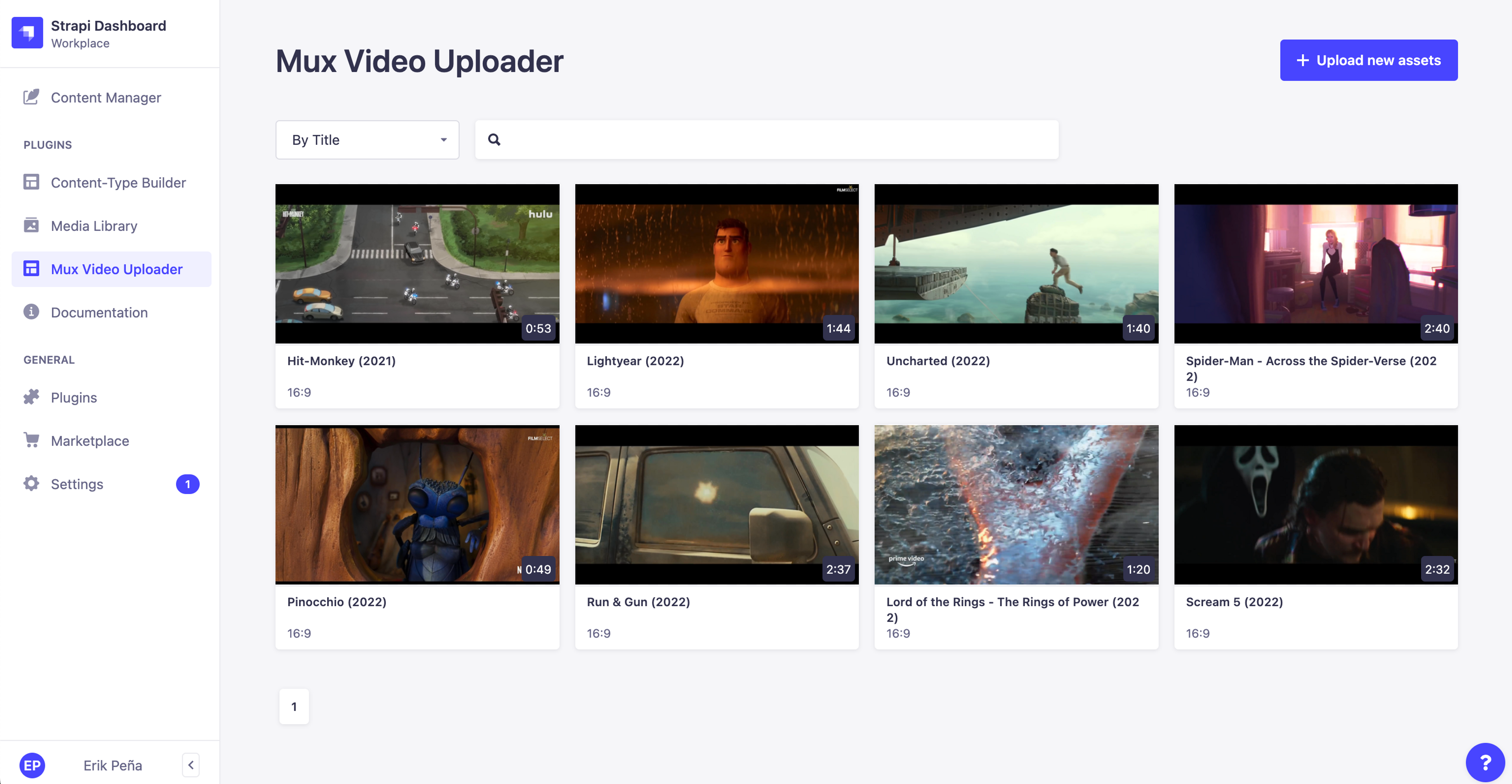 Mux Video Uploader - Landing Screen
