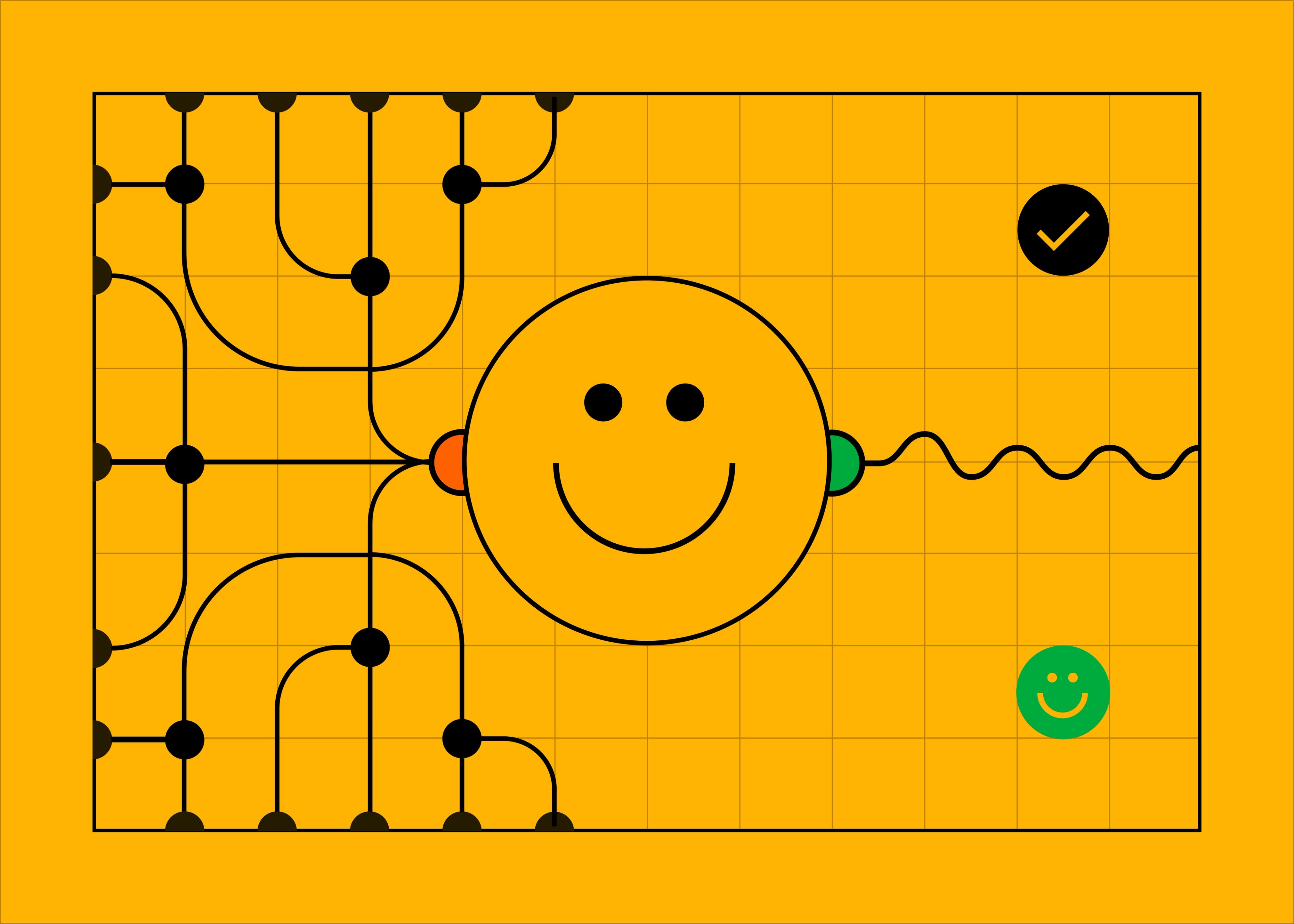 The image serves as a symbolic representation of the challenges and processes associated with load testing in the realm of web applications.  At the core of the depiction is a classic smiley face, which can be seen as the web application itself. It stands resilient and contented, an emblem of a well-optimized system that aims to please its users. The simple and cheerful expression on the face underscores the desired outcome of any web application: smooth performance and user satisfaction.  From the left, countless disjointed lines approach the ear, each representing different types and intensities of web traffic. These lines may illustrate varied user requests, diverse data inputs, or multiple sessions, echoing the unpredictable nature of user behavior and real-world web traffic. The chaotic convergence into the ear symbolizes the often overwhelming demands placed on a web application during peak times or during an aggressive load test.  Remarkably, from the right ear emanates a pristine sine wave. In contrast to the chaotic influx, this sine wave epitomizes the ideal output: smooth, consistent, and undisturbed performance. It embodies the aspiration of load testing – to transform unpredictable, high-volume requests into consistent and harmonious system performance.  Overall, the imagery compellingly conveys the essence of load testing for web applications: ensuring that amidst the cacophony of diverse user demands, the system delivers a uniform, reliable, and satisfactory user experience.