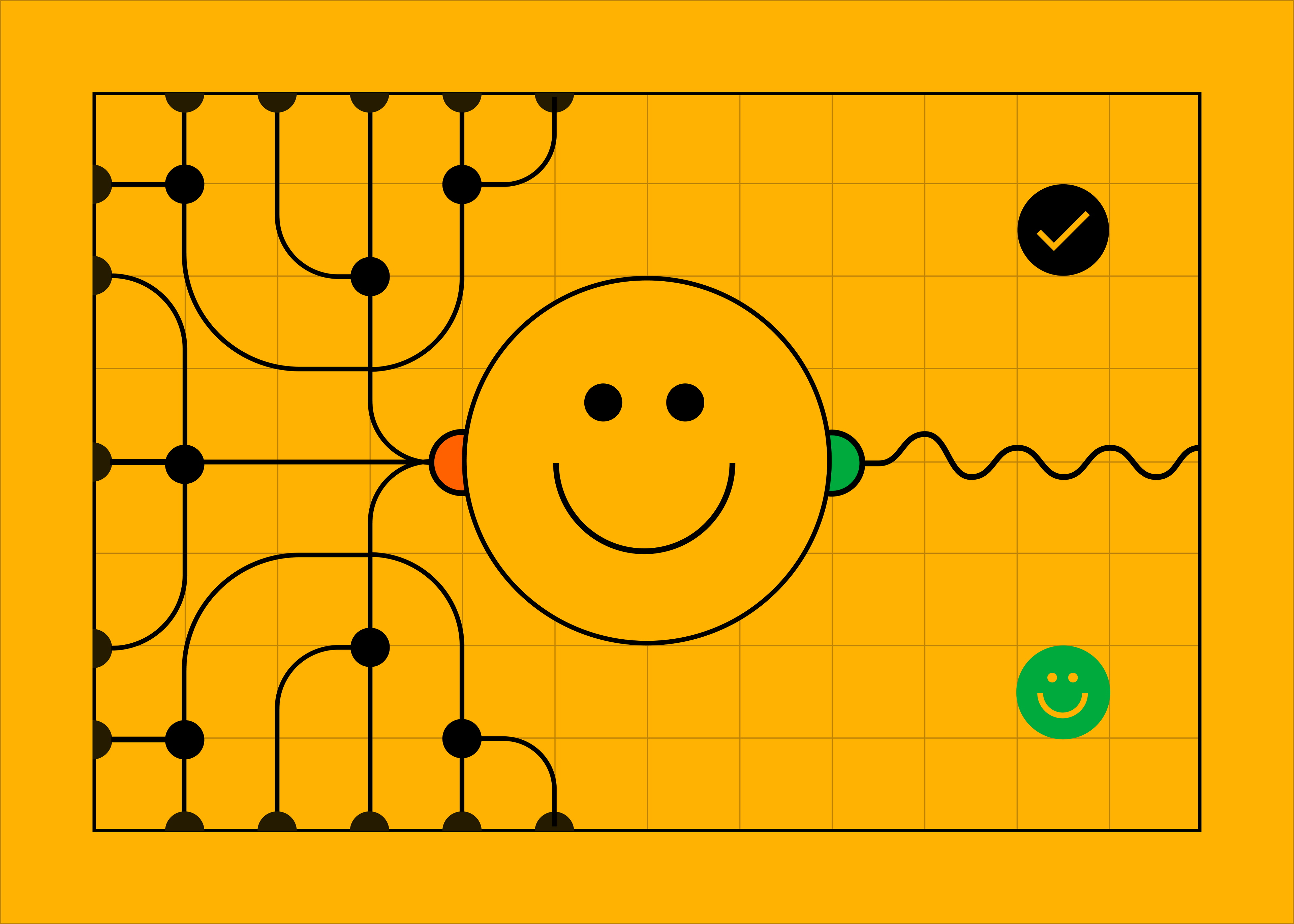 The image serves as a symbolic representation of the challenges and processes associated with load testing in the realm of web applications.  At the core of the depiction is a classic smiley face, which can be seen as the web application itself. It stands resilient and contented, an emblem of a well-optimized system that aims to please its users. The simple and cheerful expression on the face underscores the desired outcome of any web application: smooth performance and user satisfaction.  From the left, countless disjointed lines approach the ear, each representing different types and intensities of web traffic. These lines may illustrate varied user requests, diverse data inputs, or multiple sessions, echoing the unpredictable nature of user behavior and real-world web traffic. The chaotic convergence into the ear symbolizes the often overwhelming demands placed on a web application during peak times or during an aggressive load test.  Remarkably, from the right ear emanates a pristine sine wave. In contrast to the chaotic influx, this sine wave epitomizes the ideal output: smooth, consistent, and undisturbed performance. It embodies the aspiration of load testing – to transform unpredictable, high-volume requests into consistent and harmonious system performance.  Overall, the imagery compellingly conveys the essence of load testing for web applications: ensuring that amidst the cacophony of diverse user demands, the system delivers a uniform, reliable, and satisfactory user experience.