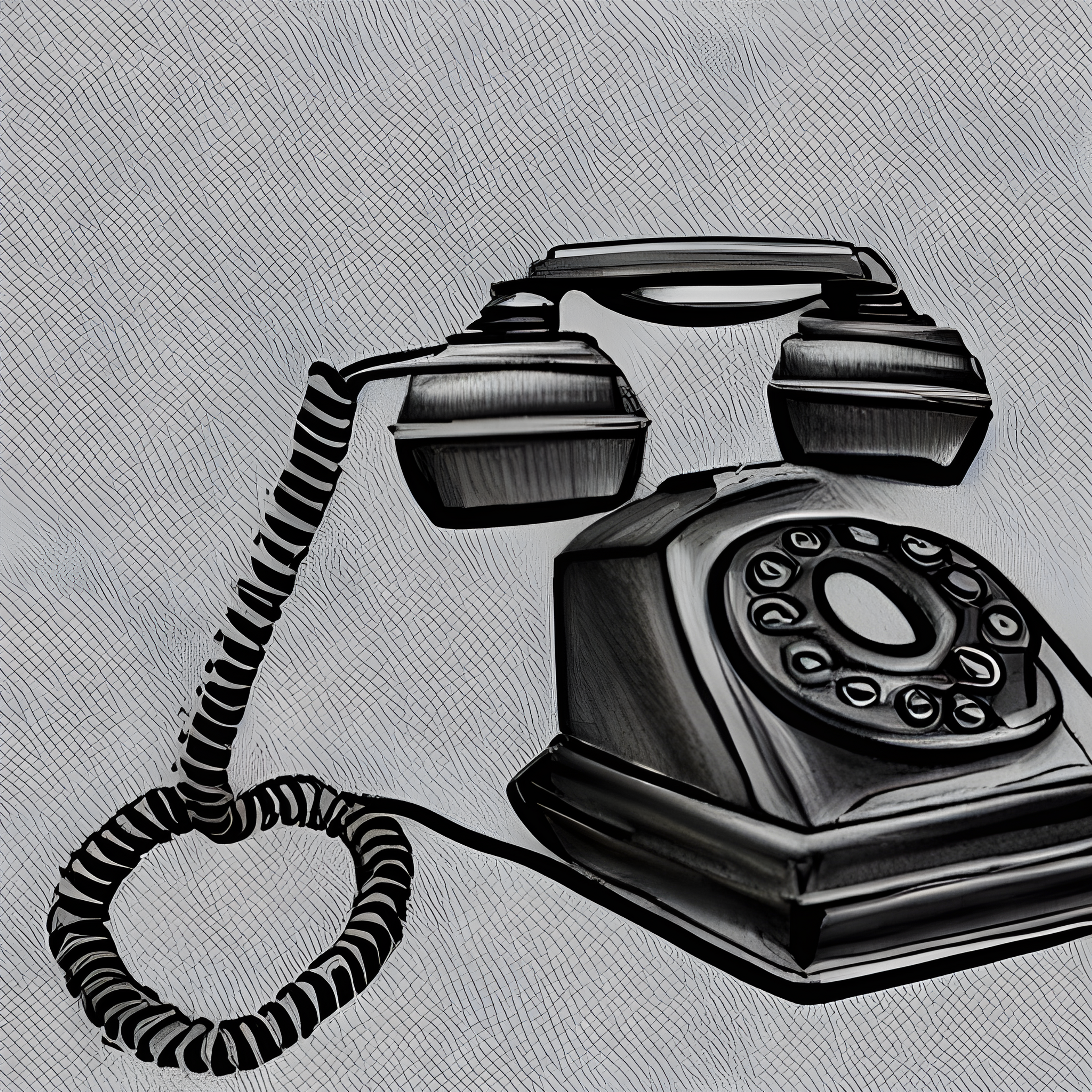 An illustration of a retro rotary telephone