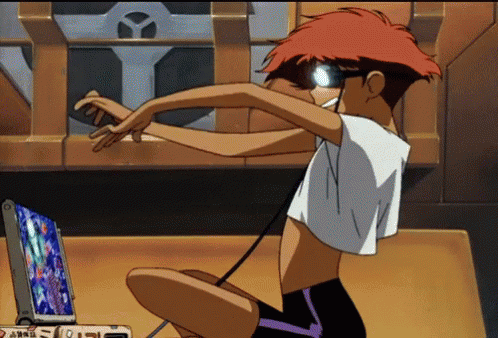 Ed from Cowboy Bebop hacking