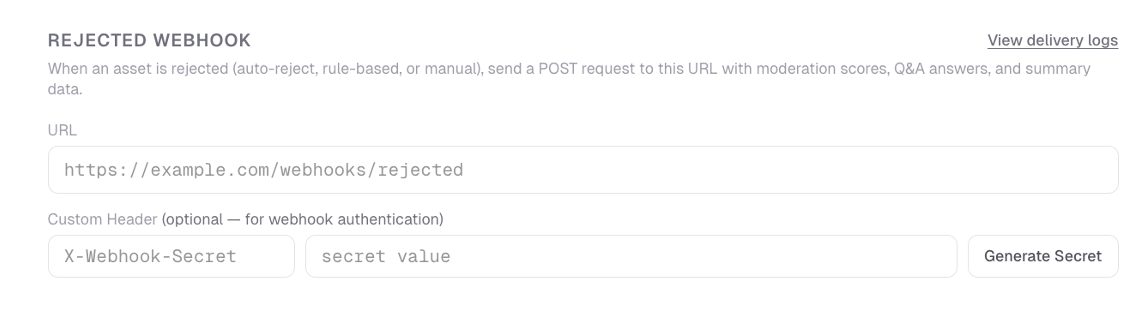 webhook configuration
