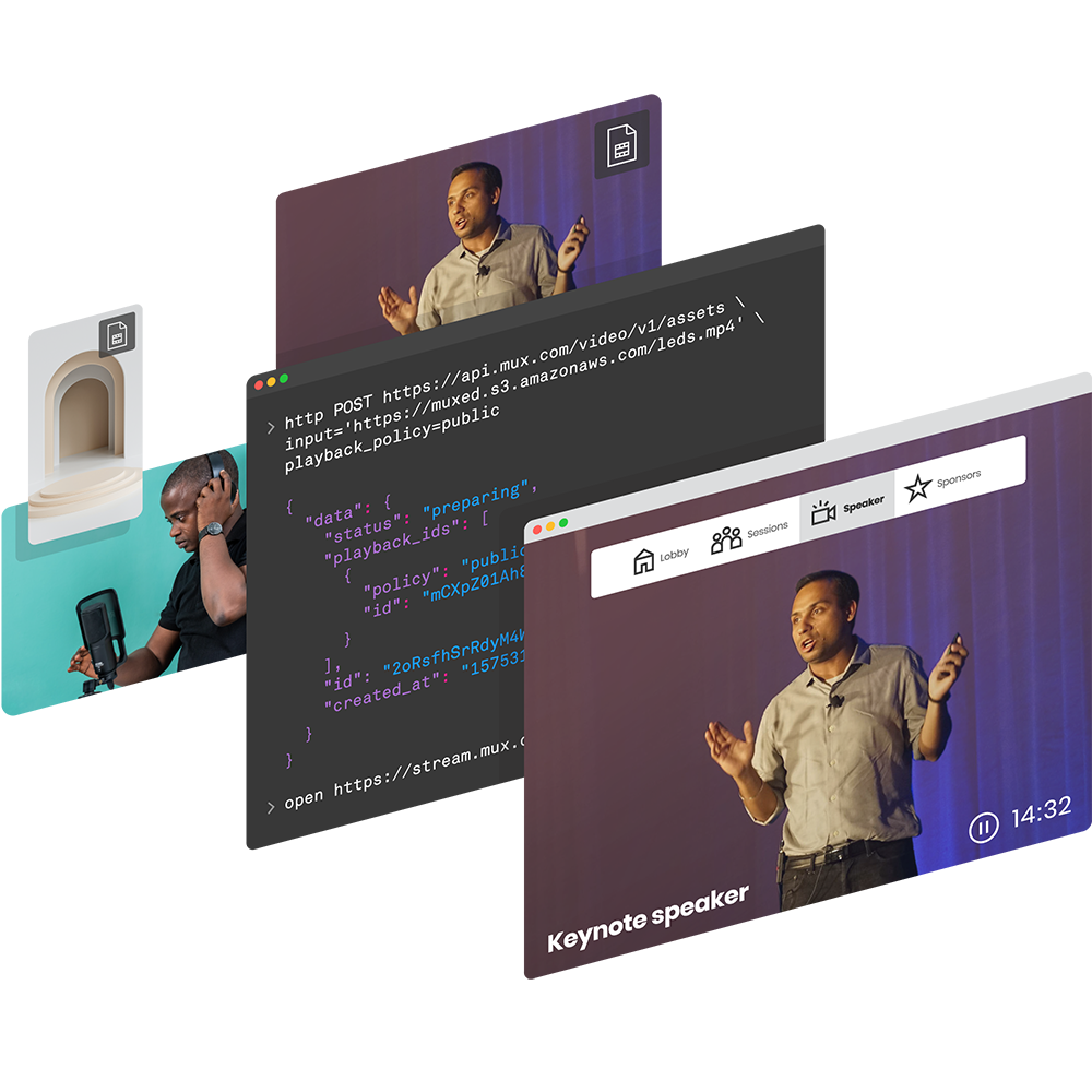virtual events on screen with Mux's API