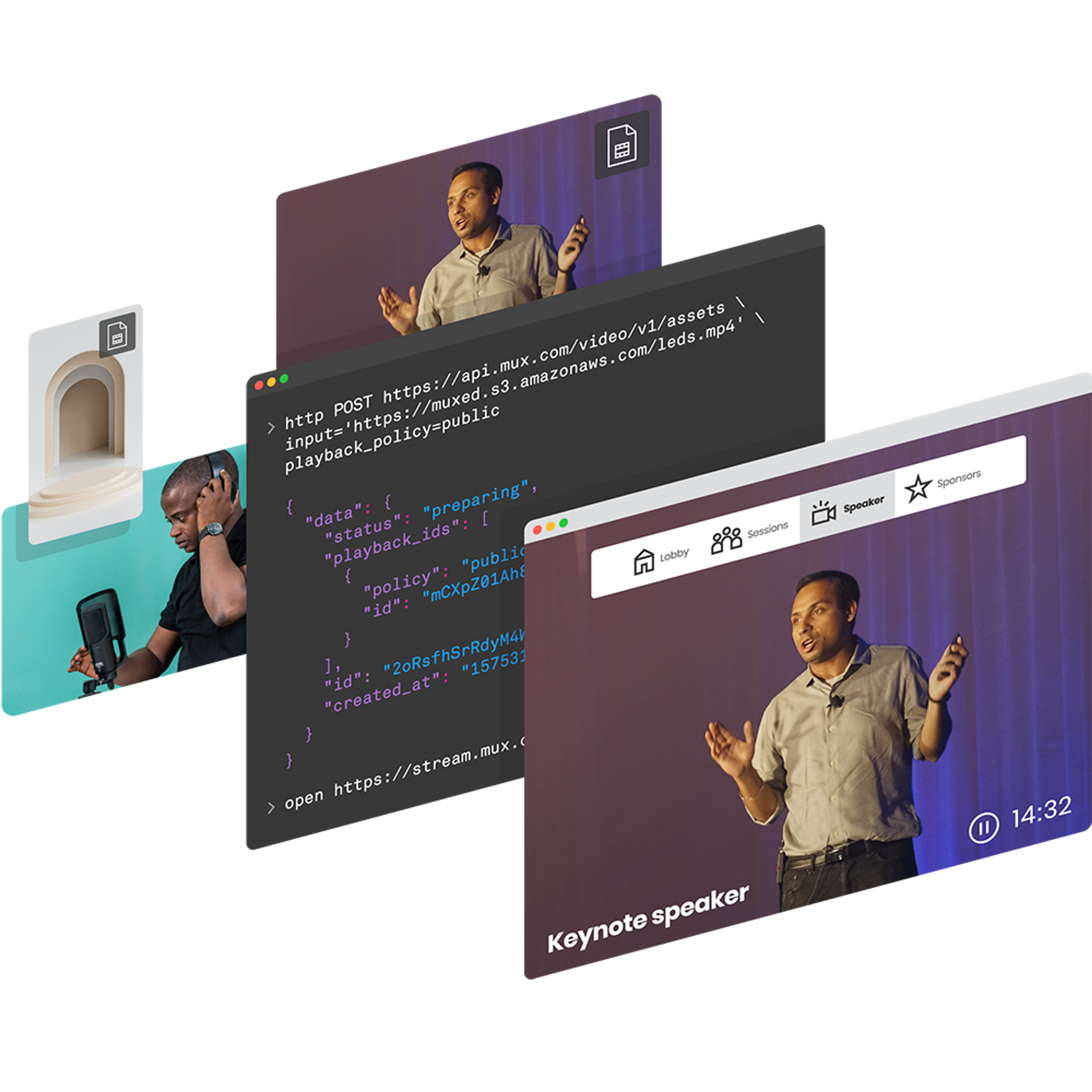 virtual events on screen with Mux's API
