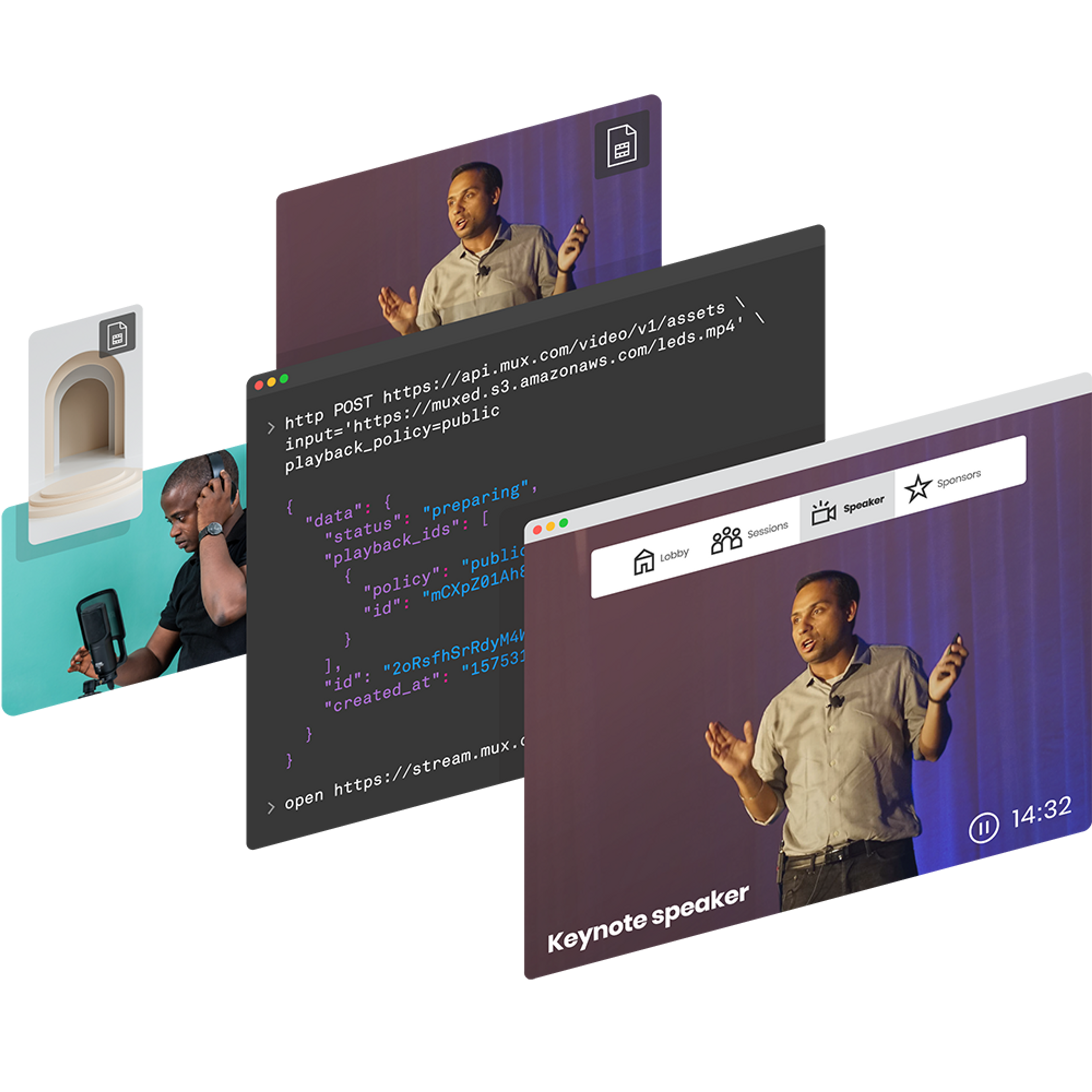 virtual events on screen with Mux's API