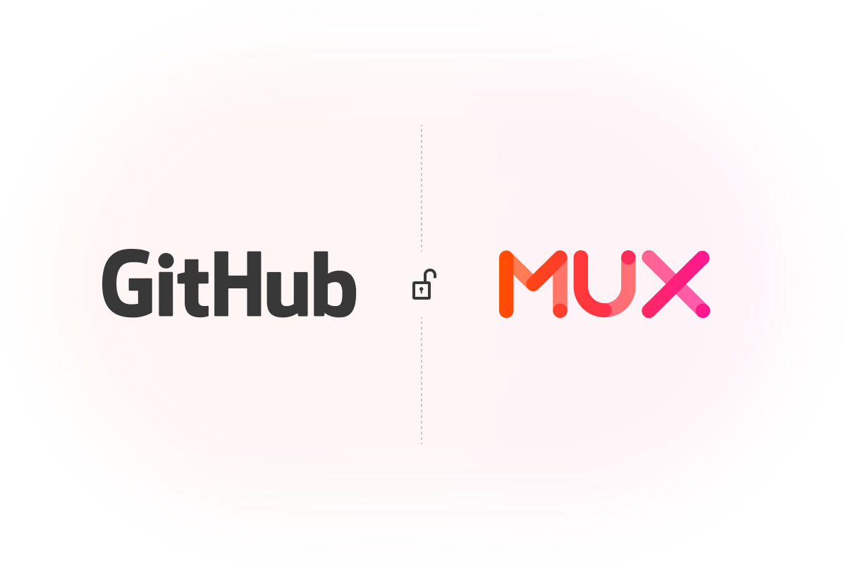 GitHub and Mux logos, with lock between them.