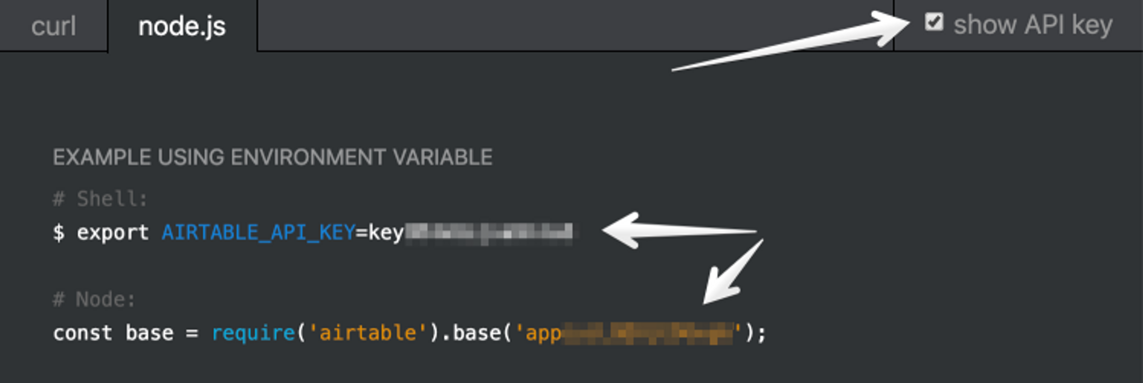 airtable API values.