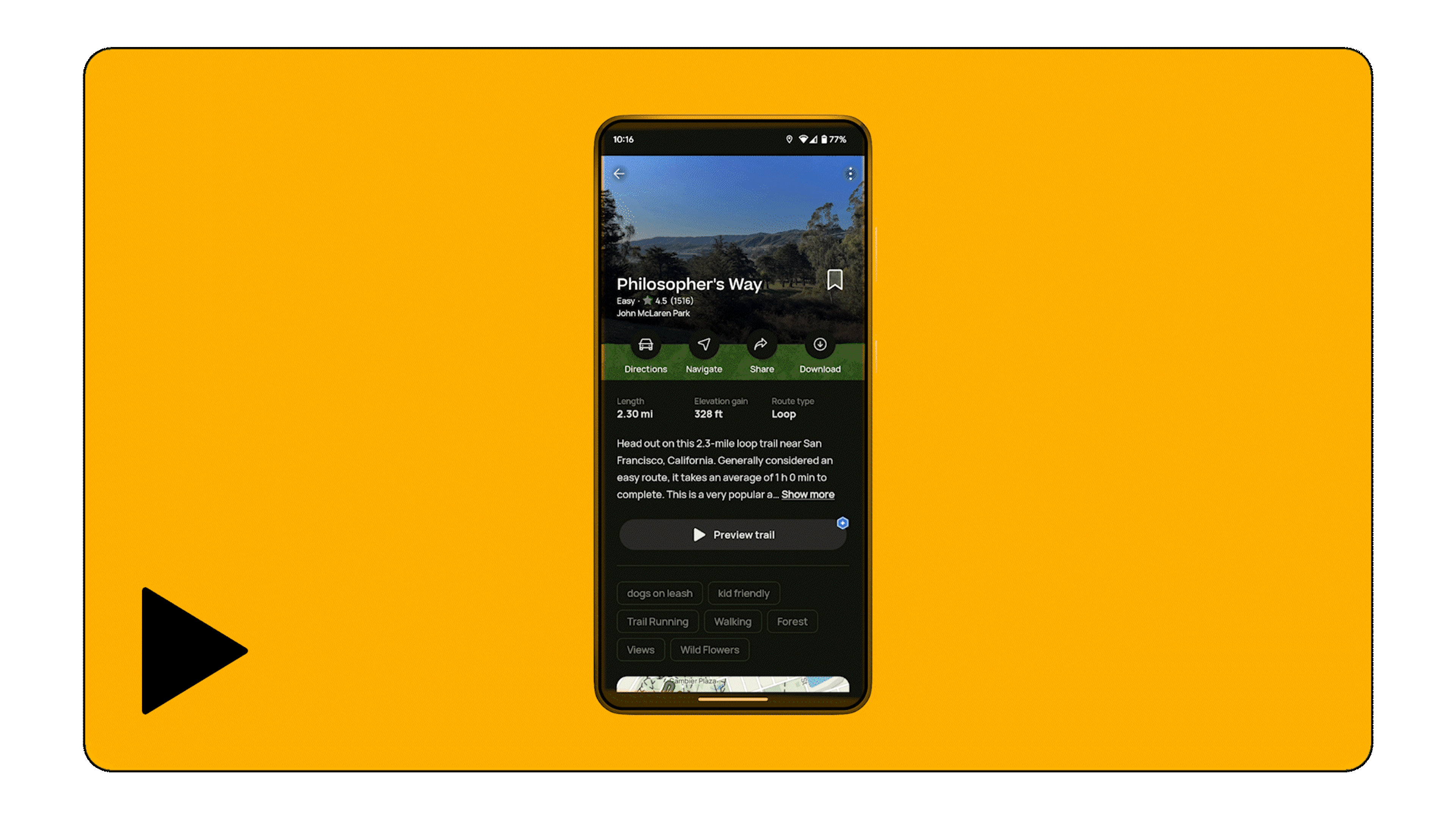 A prototype of AllTrails with video built in