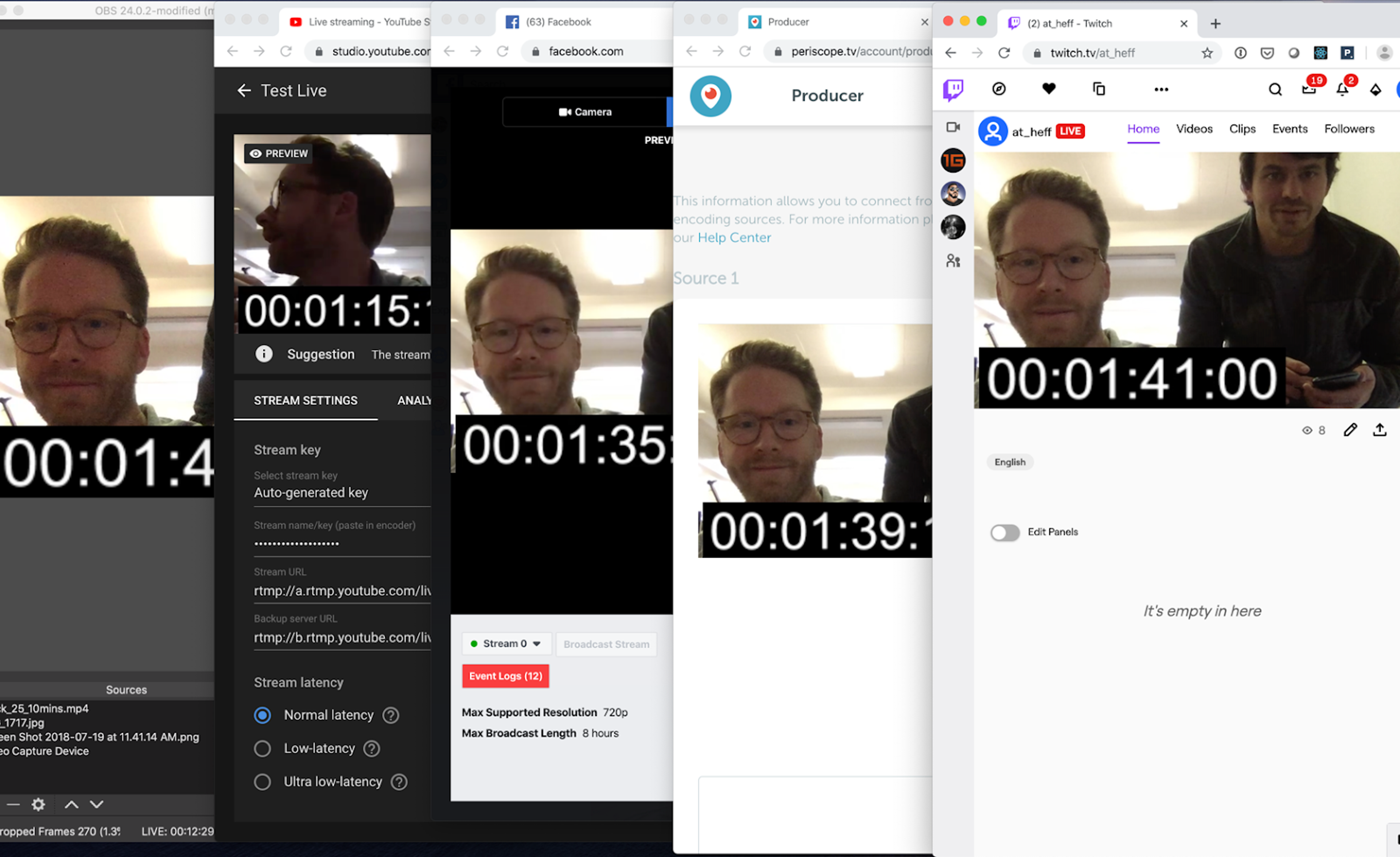an image of live streaming simultaneously across multiple platforms.
