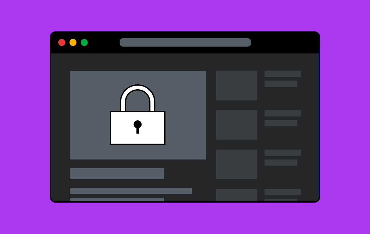 A padlock overlaid on a screenshot of a video streaming platform.