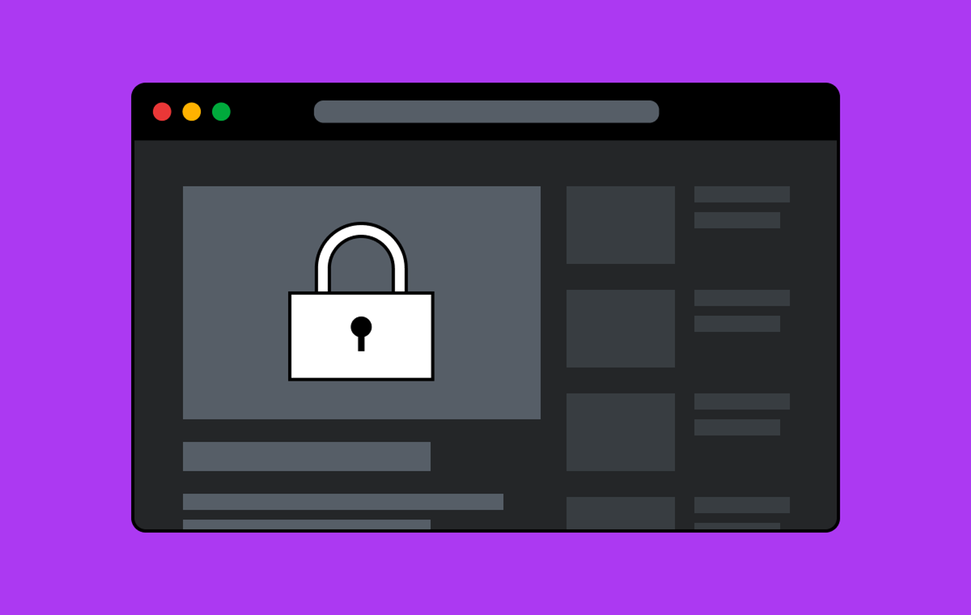 A padlock overlaid on a screenshot of a video streaming platform.