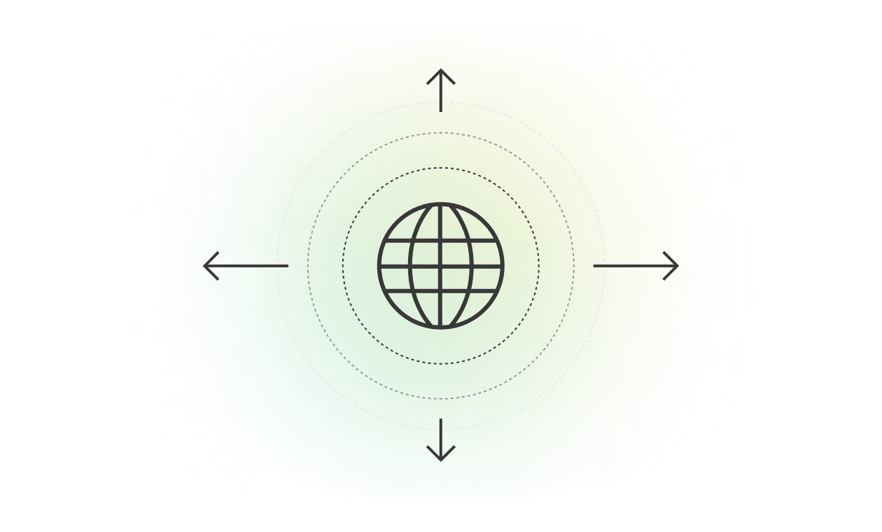 Globe icon with circle and arrows