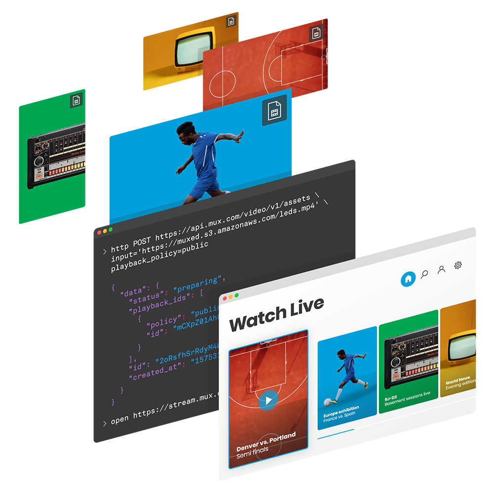 Live events on screen with Mux's API