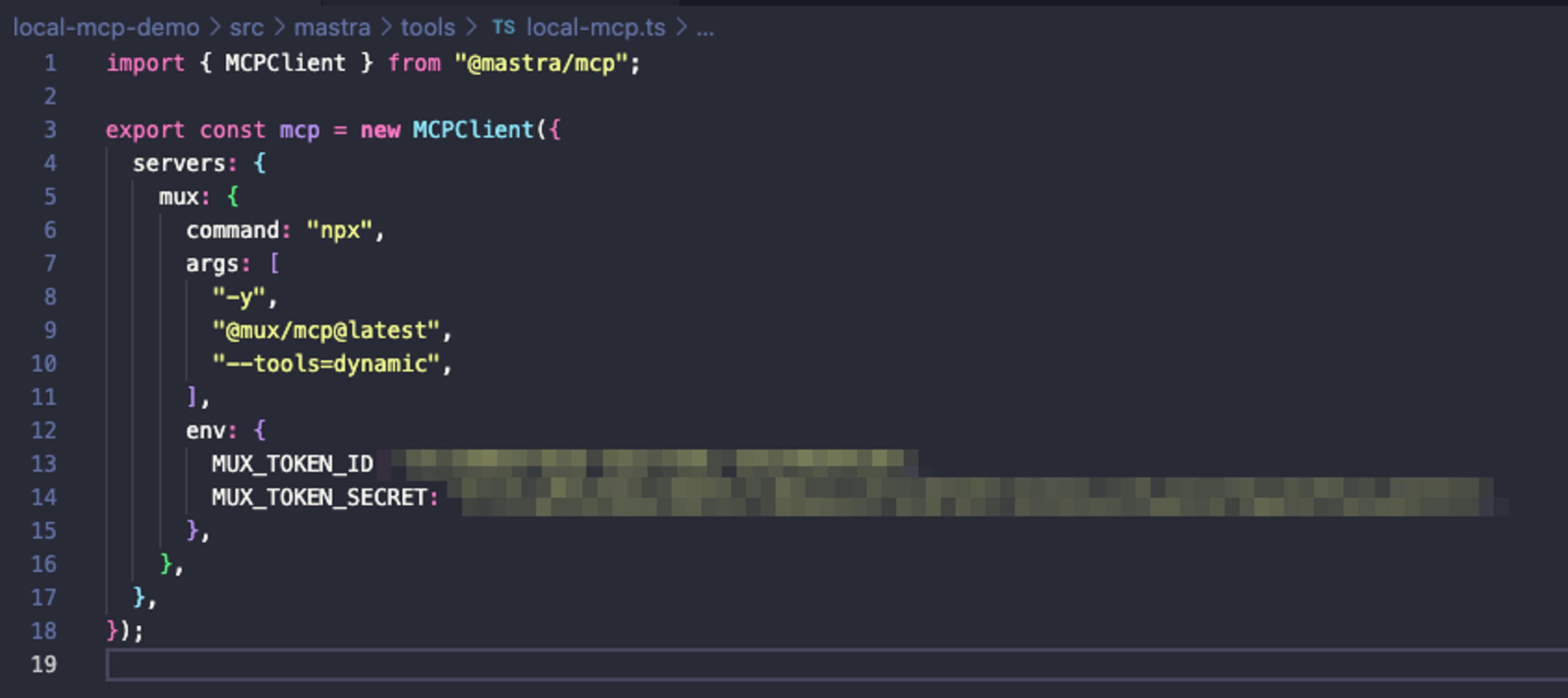 local-mcp.ts after the alterations have been made, similar to the codeblock above.