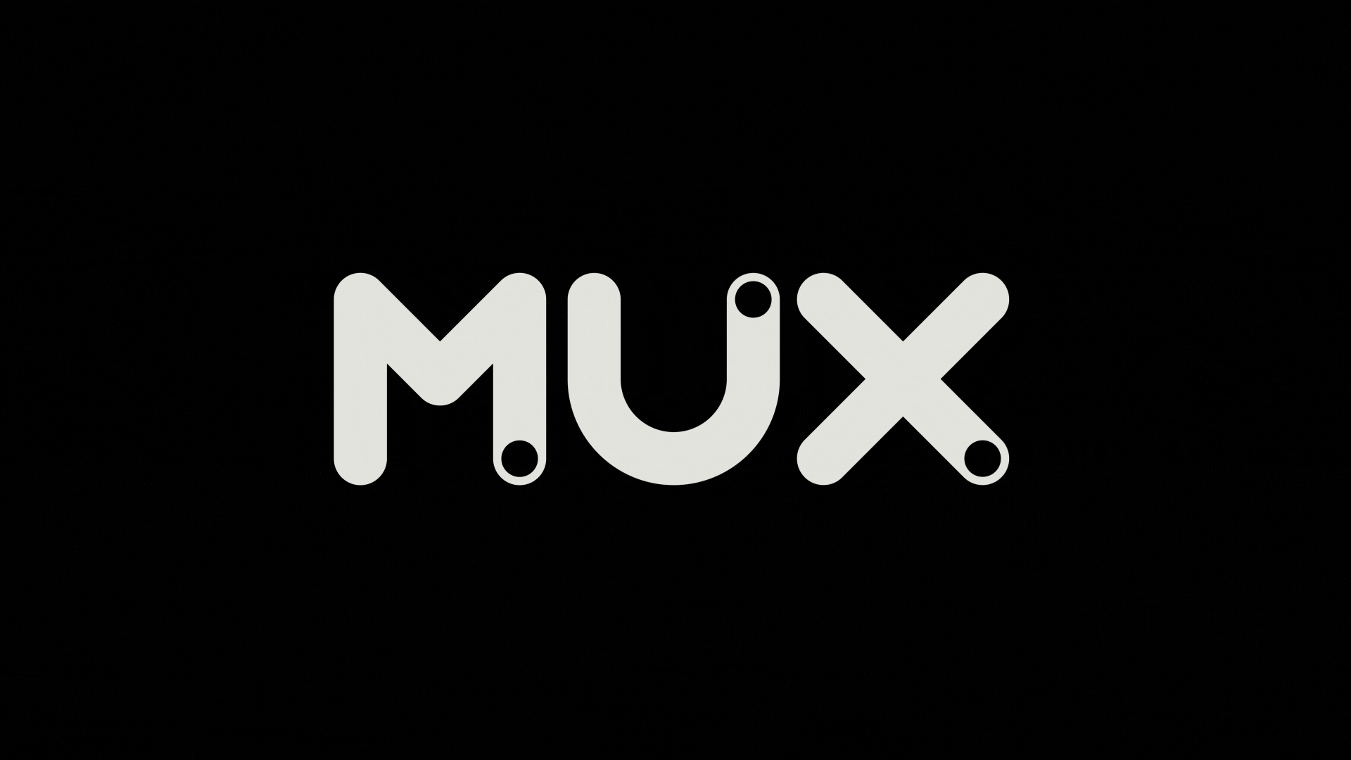 An animation showing the Mux logo letters flipping upwards on the Y axis in a loop