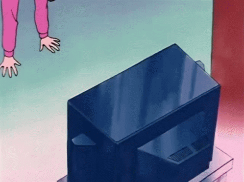 Usagi from Sailor Moon watching her TV