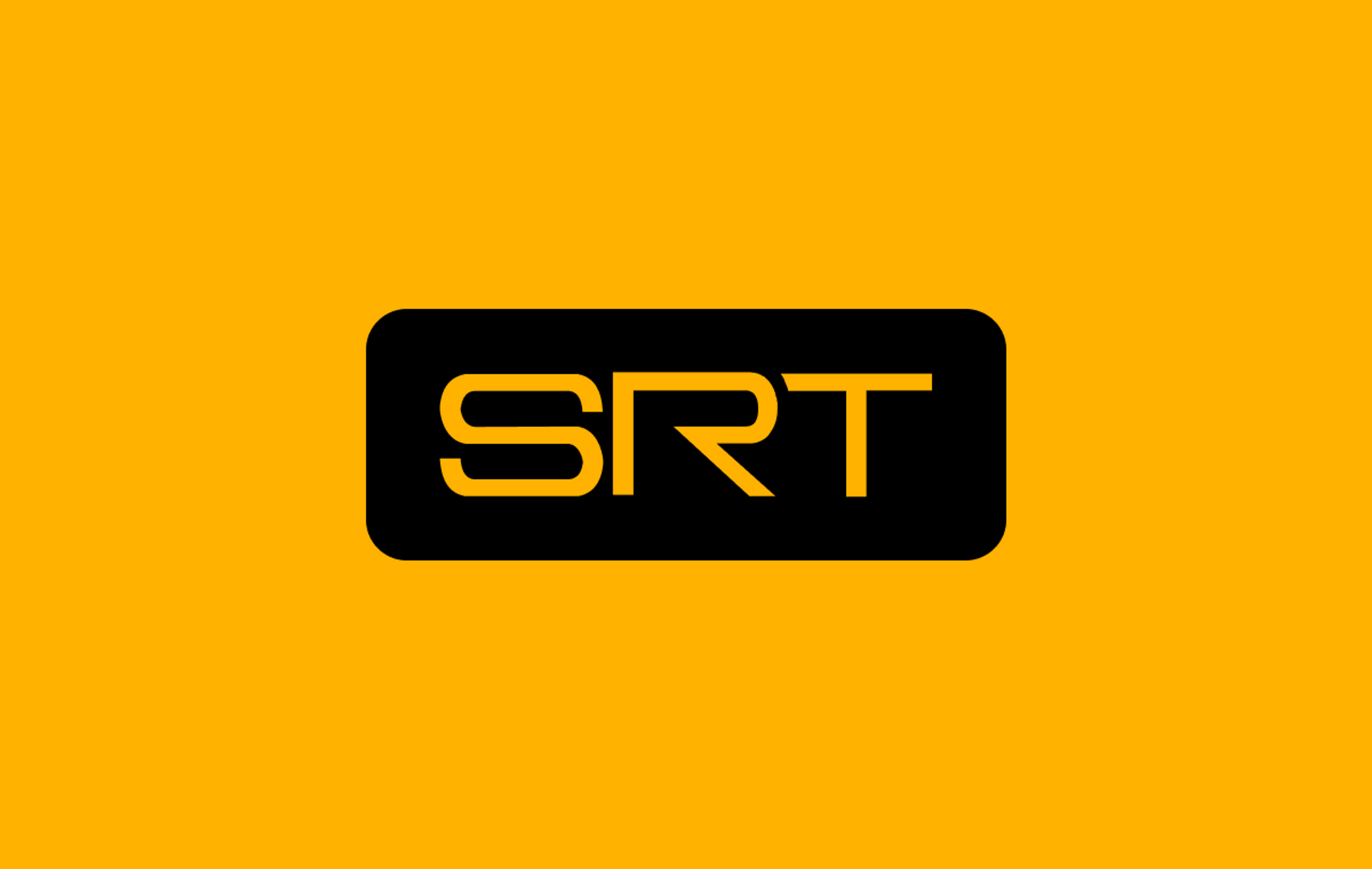 SRT logo on a yellow background