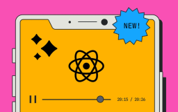 React Symbol in a video player on a mobile smart phone