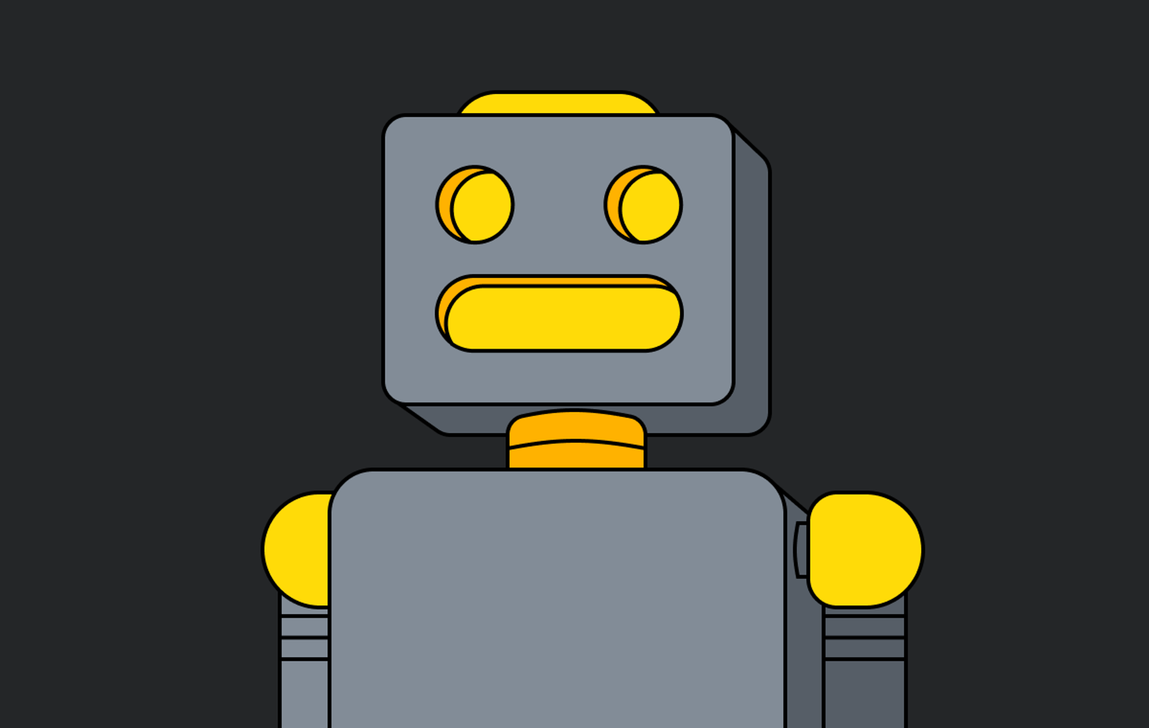 an image of a robot on a black screen