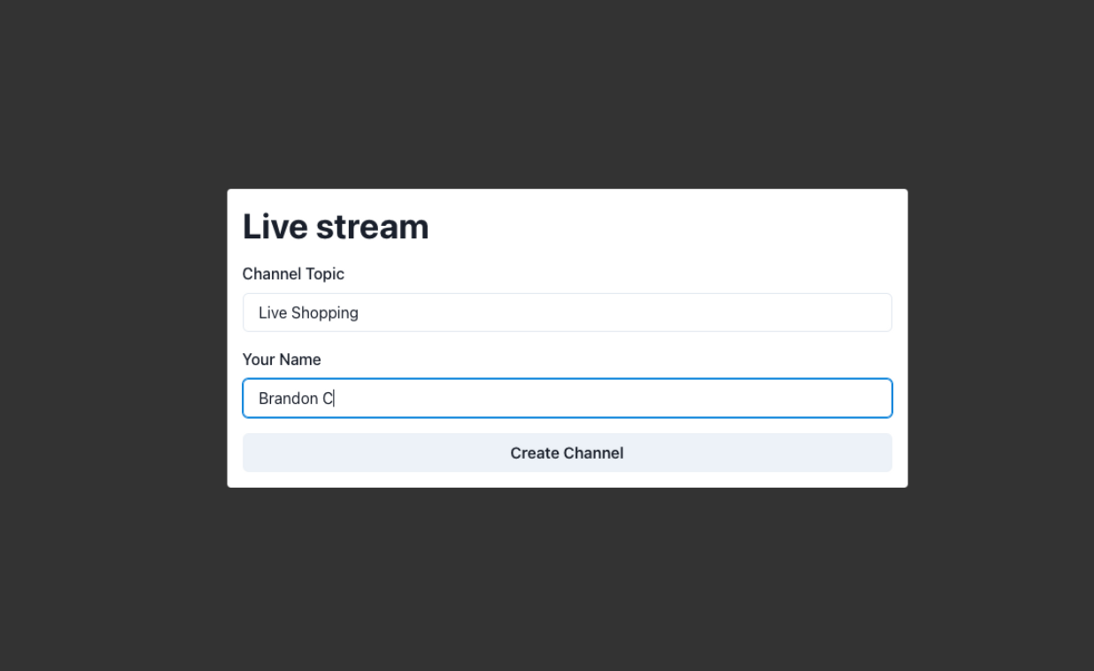 Clicking “Create Channel” will create a Mux Space and a Live Stream object.