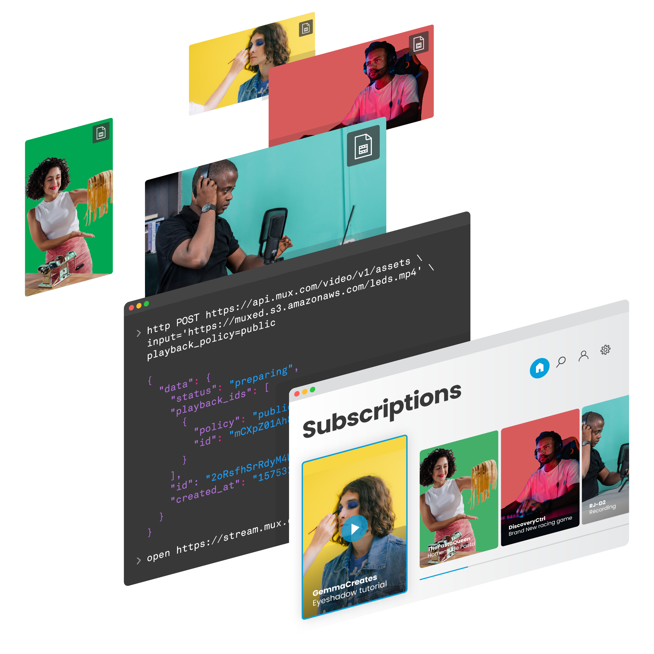 Social video on screen with Mux's API