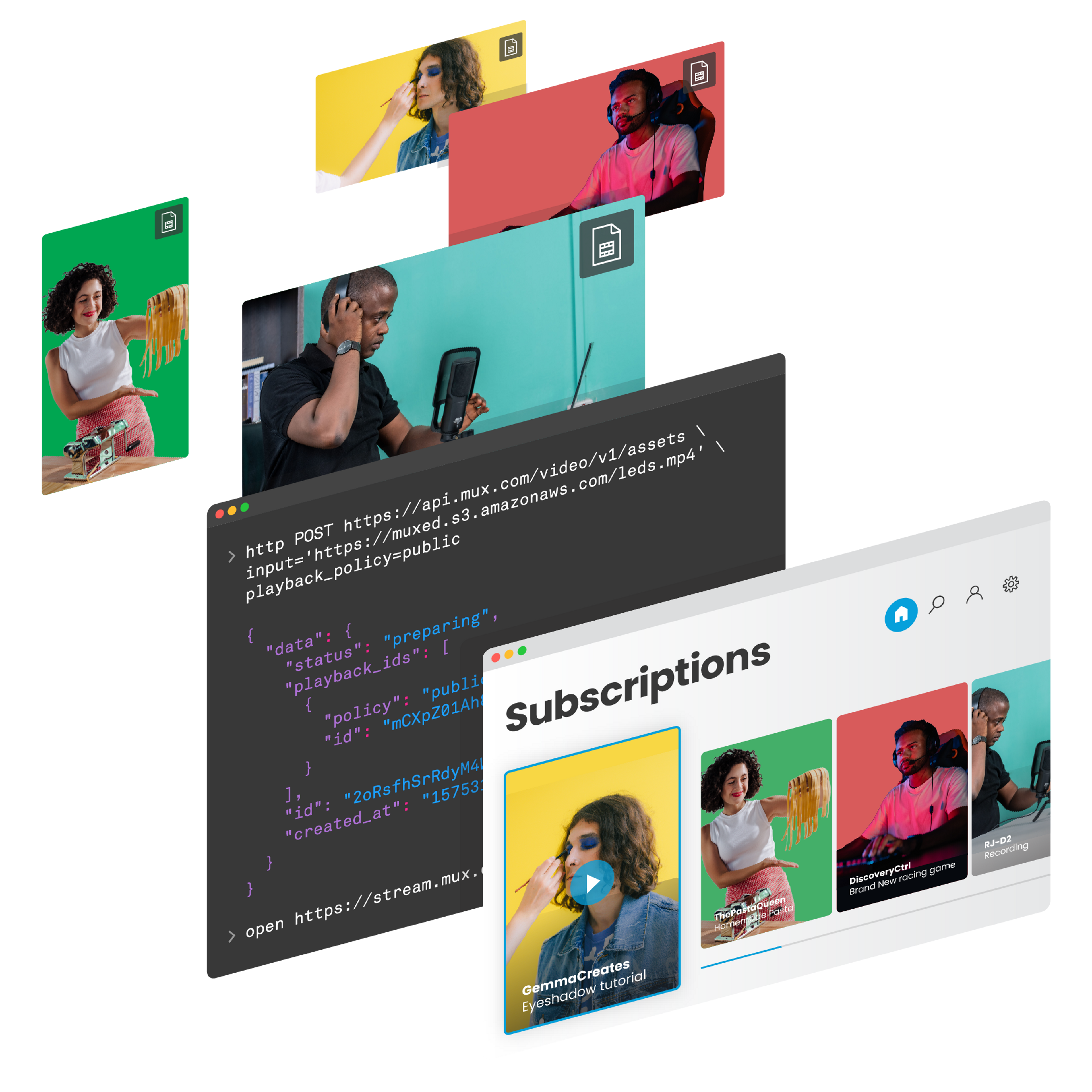 Social video on screen with Mux's API