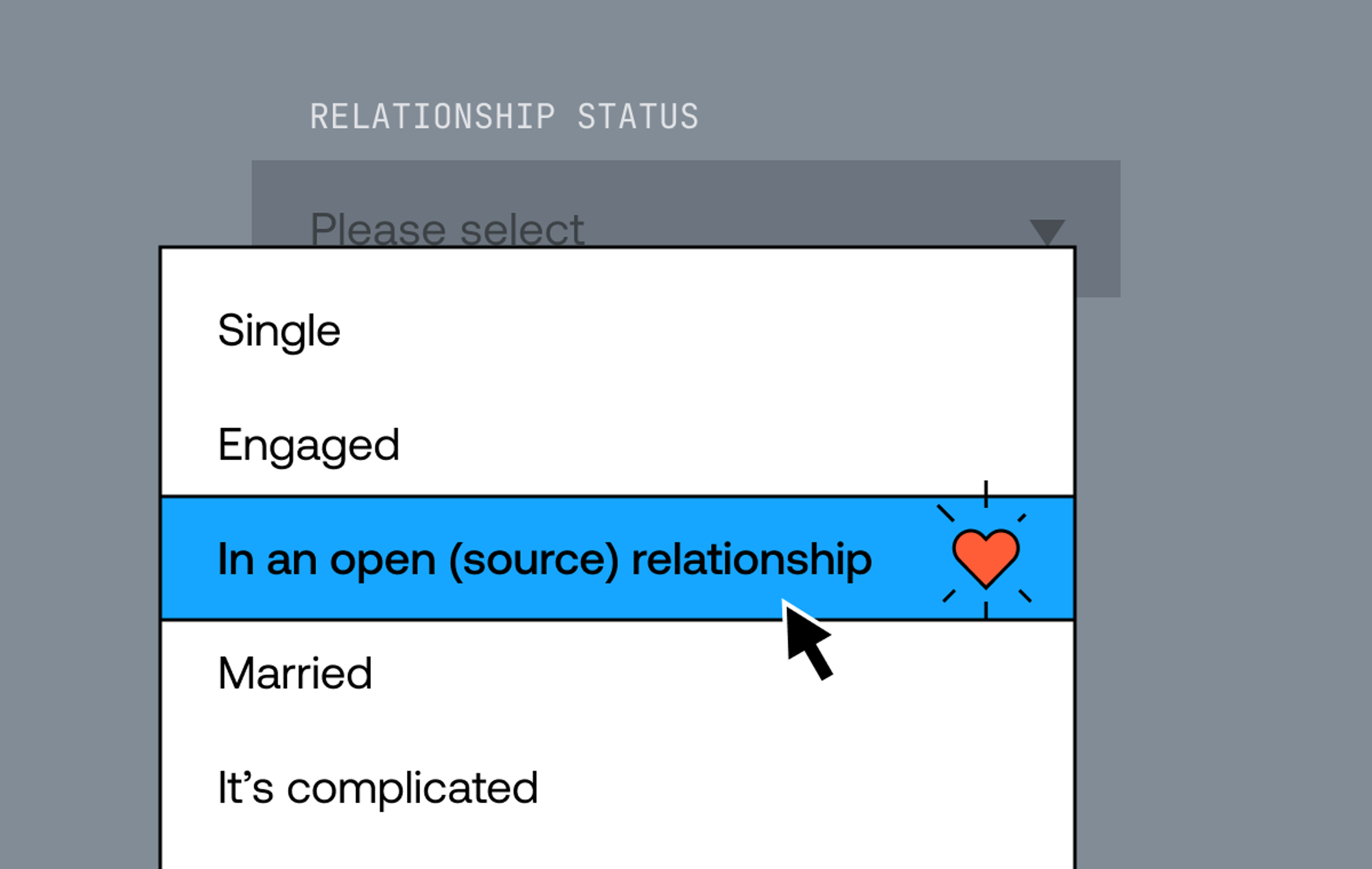 Setting relationship status in Facebook to In an open (source) relationship
