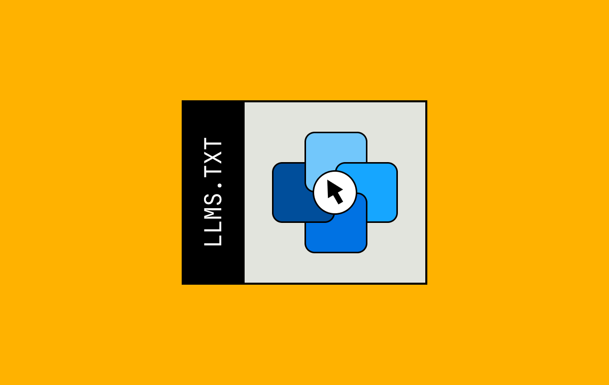 The llms.txt logo; a cursor with four petals around it