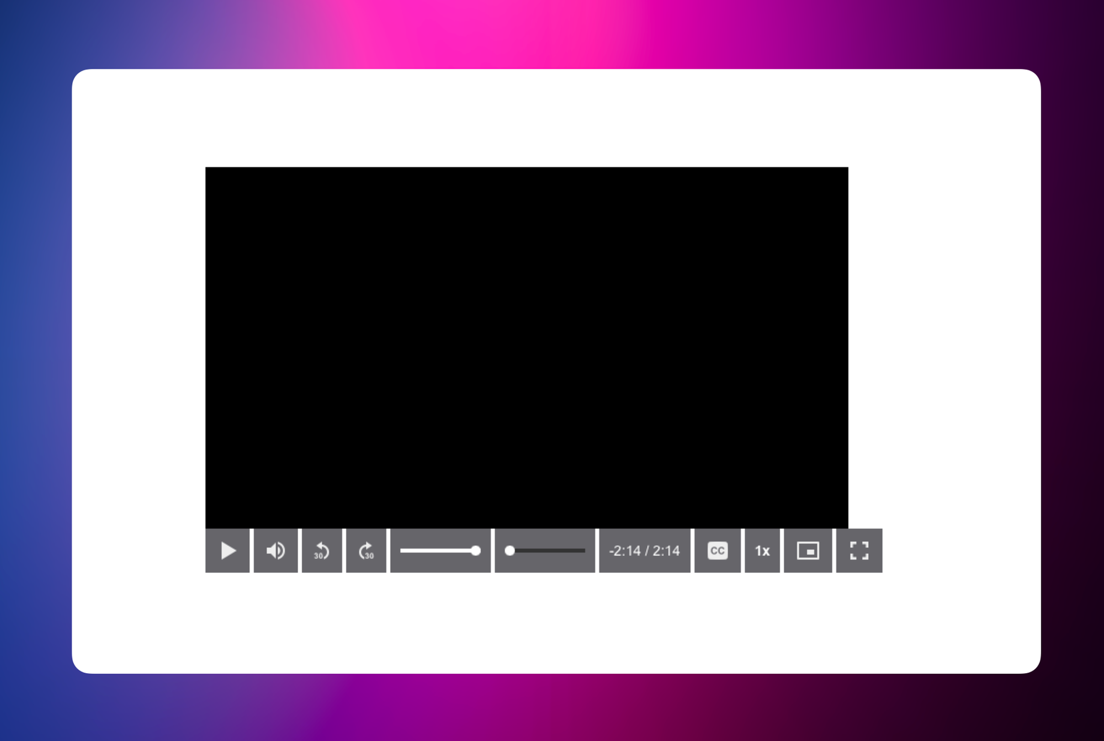 A screenshot of the state of the project we're building so far. It looks like a fragmented video player. Not very pretty.
