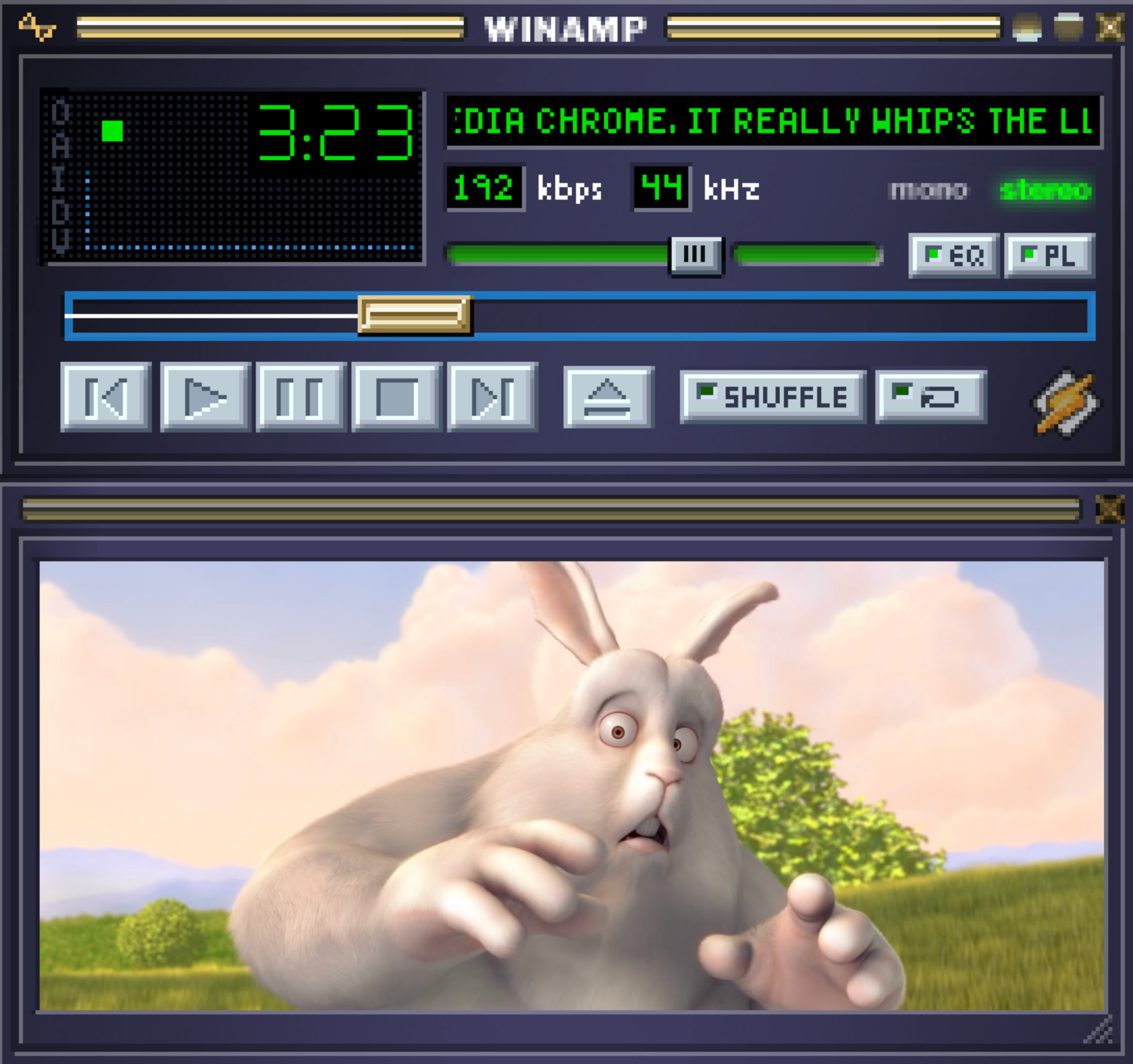 Big Buck Bunny in Winamp