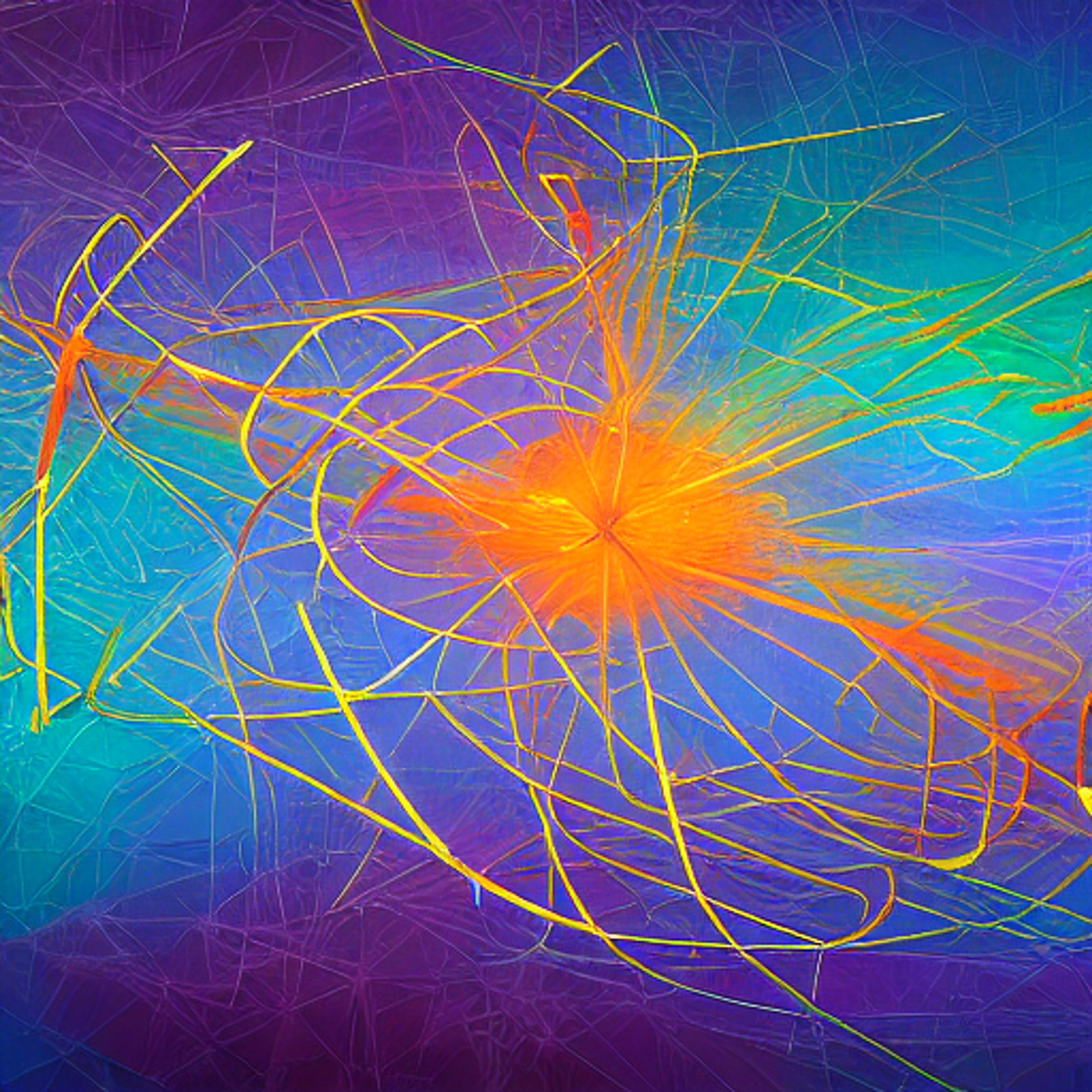 Abstract painting of networking visuals