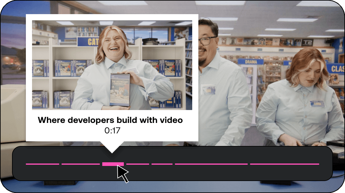 Video timeline split into automatically generated chapters.