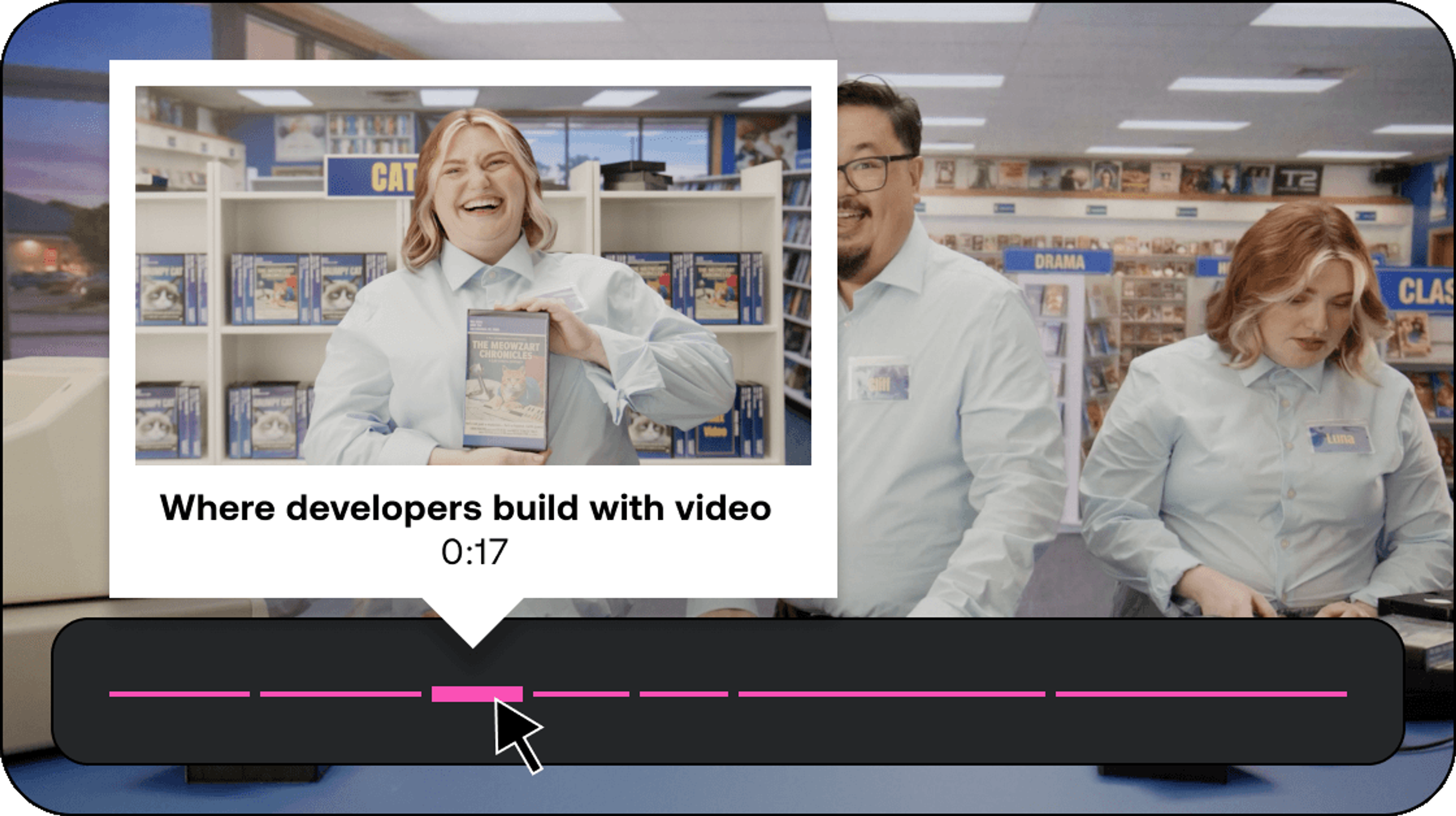 Video timeline split into automatically generated chapters.
