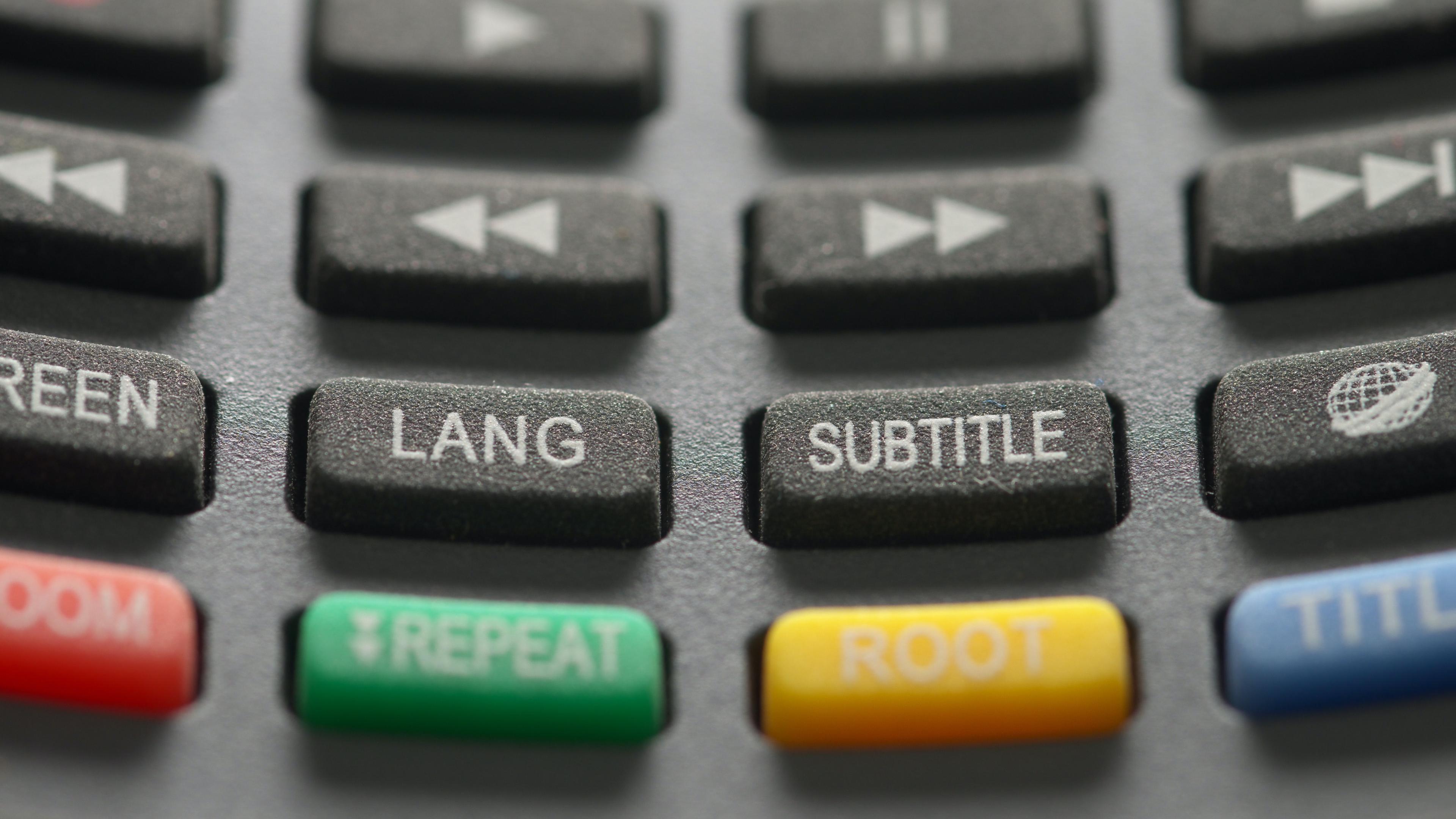 TV Remote with Lang and Subtitle Buttons