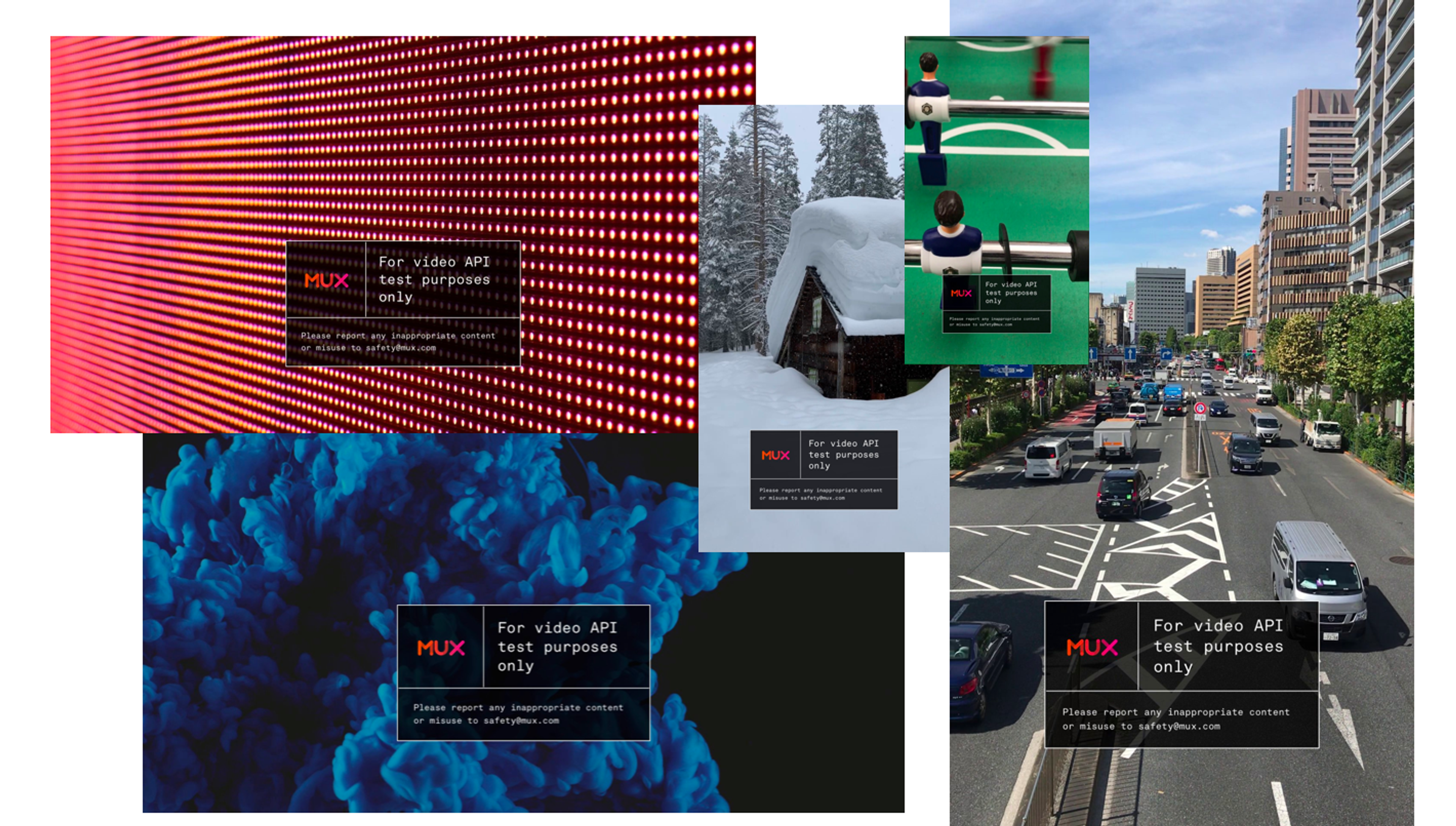 An image showing examples of watermarked test assets