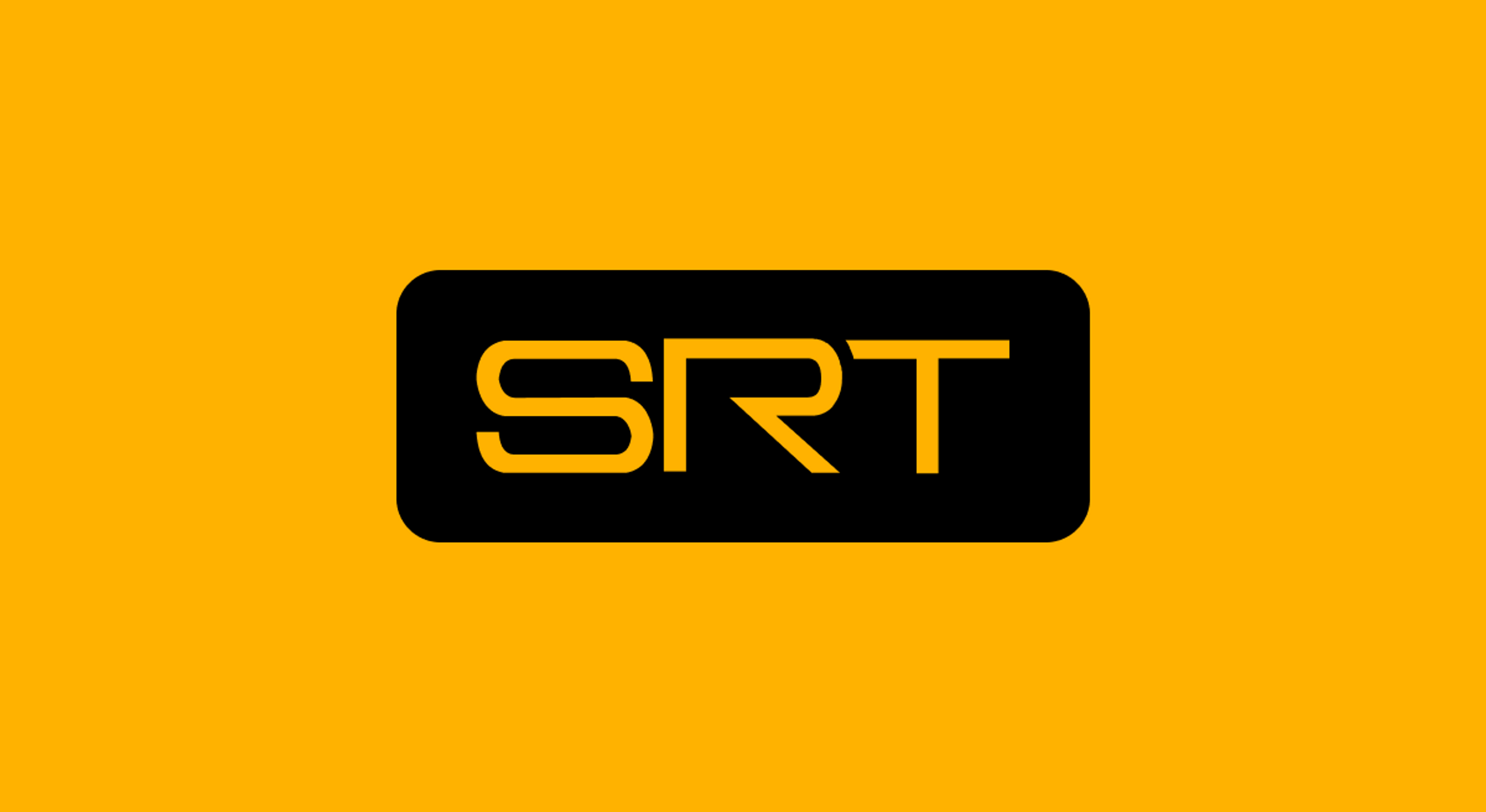 SRT logo on a yellow background